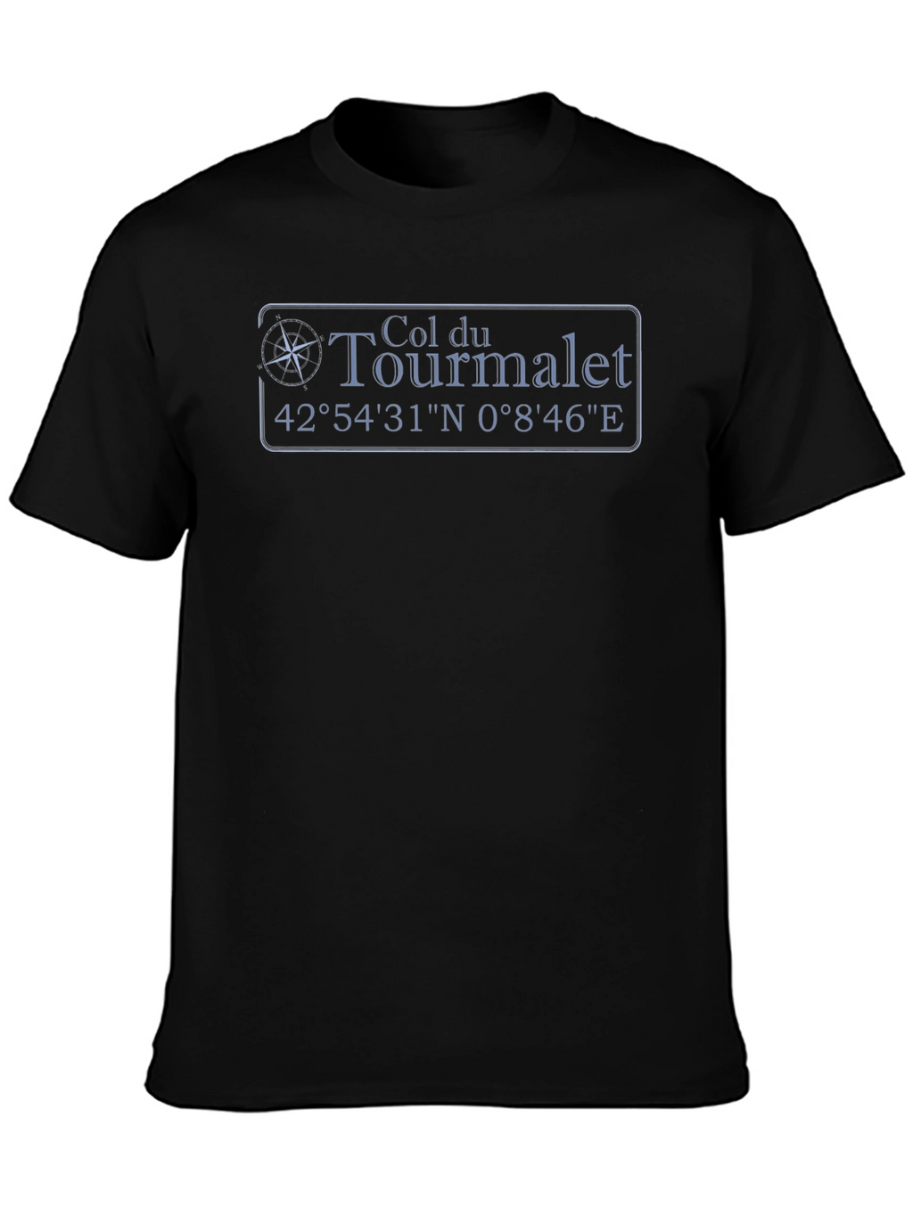 Col du Tourmalet Coordinates Black T-Shirt