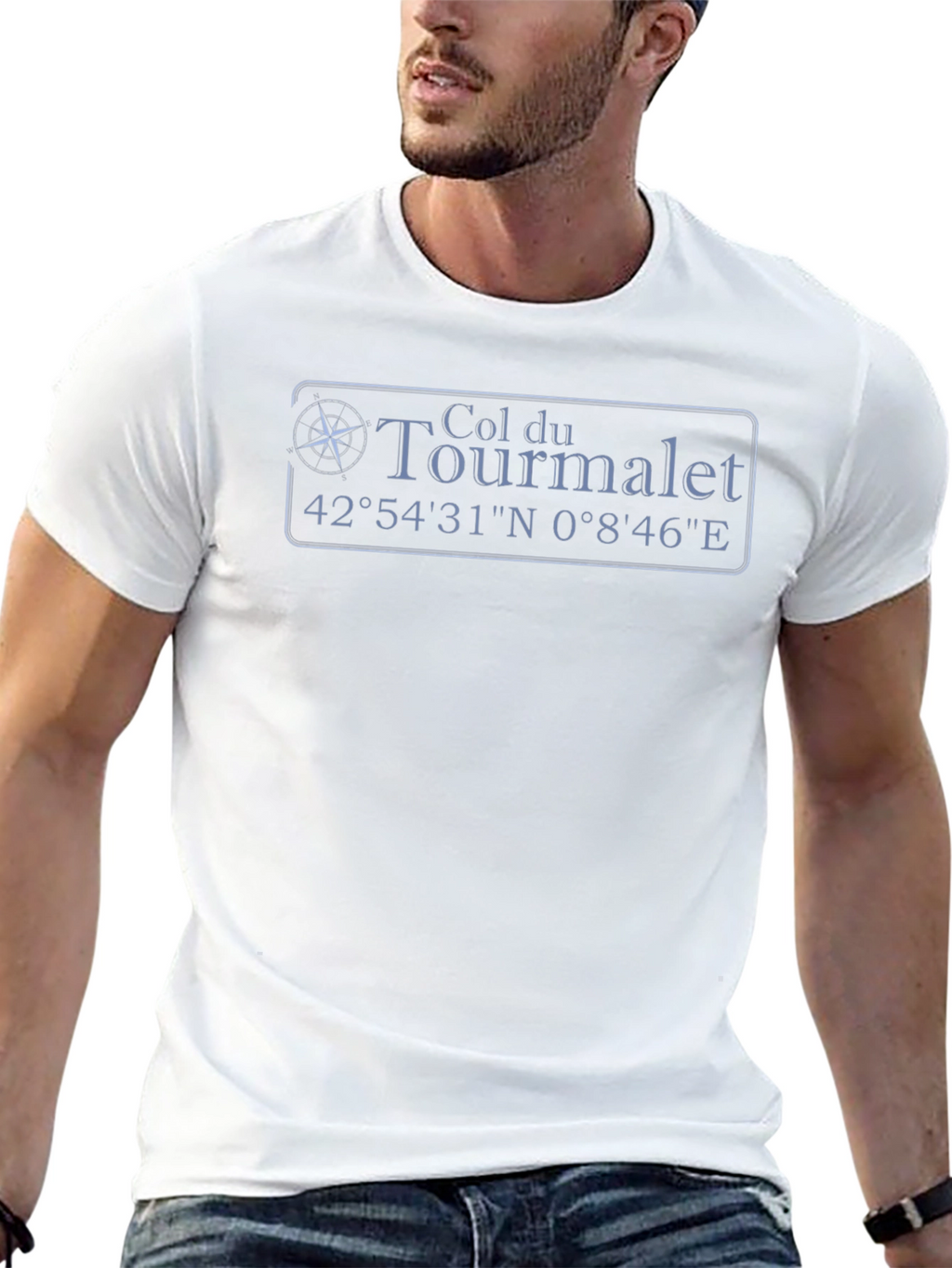 Col du Tourmalet Coordinates Black T-Shirt