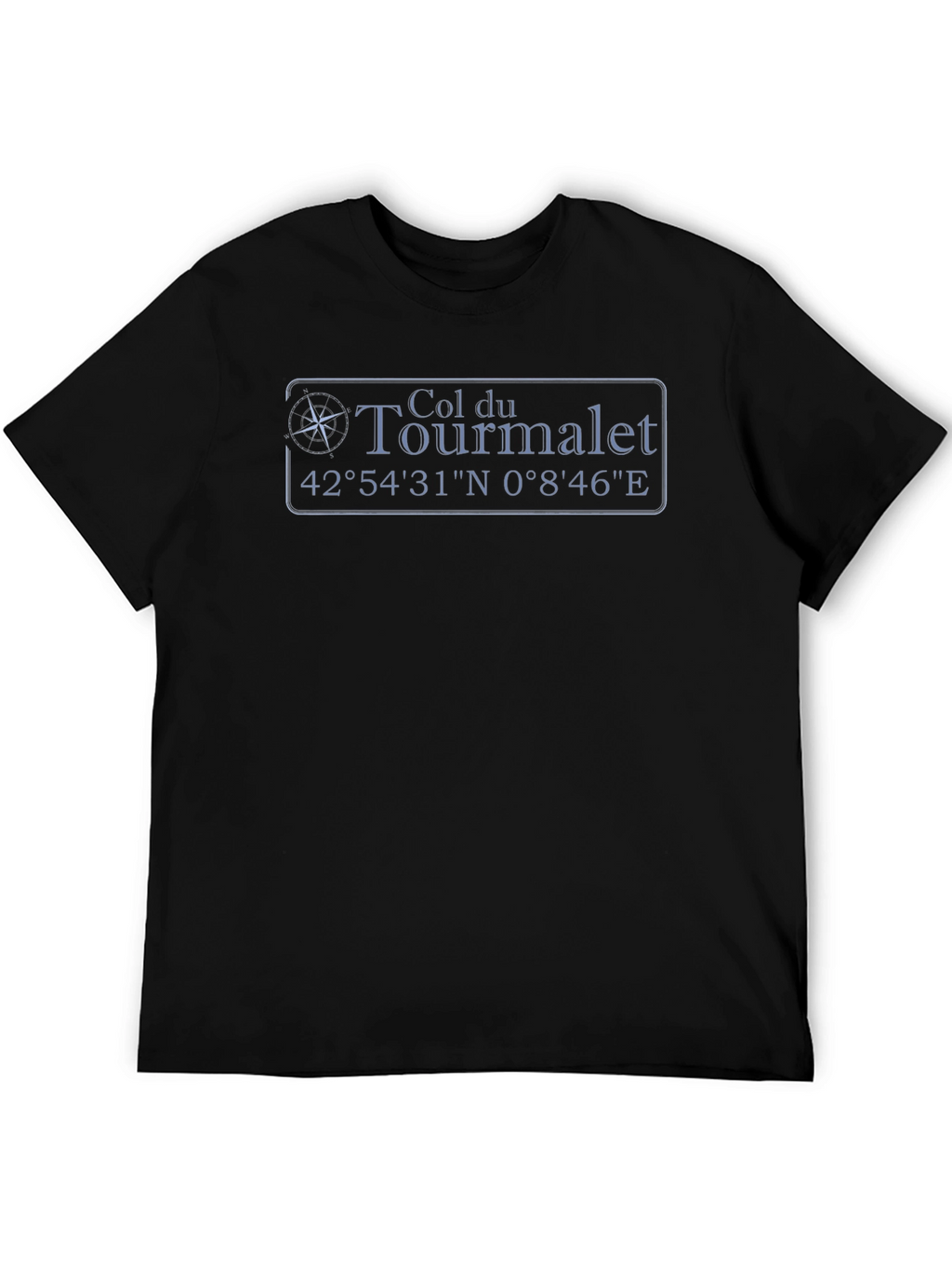 Col du Tourmalet Coordinates Black T-Shirt