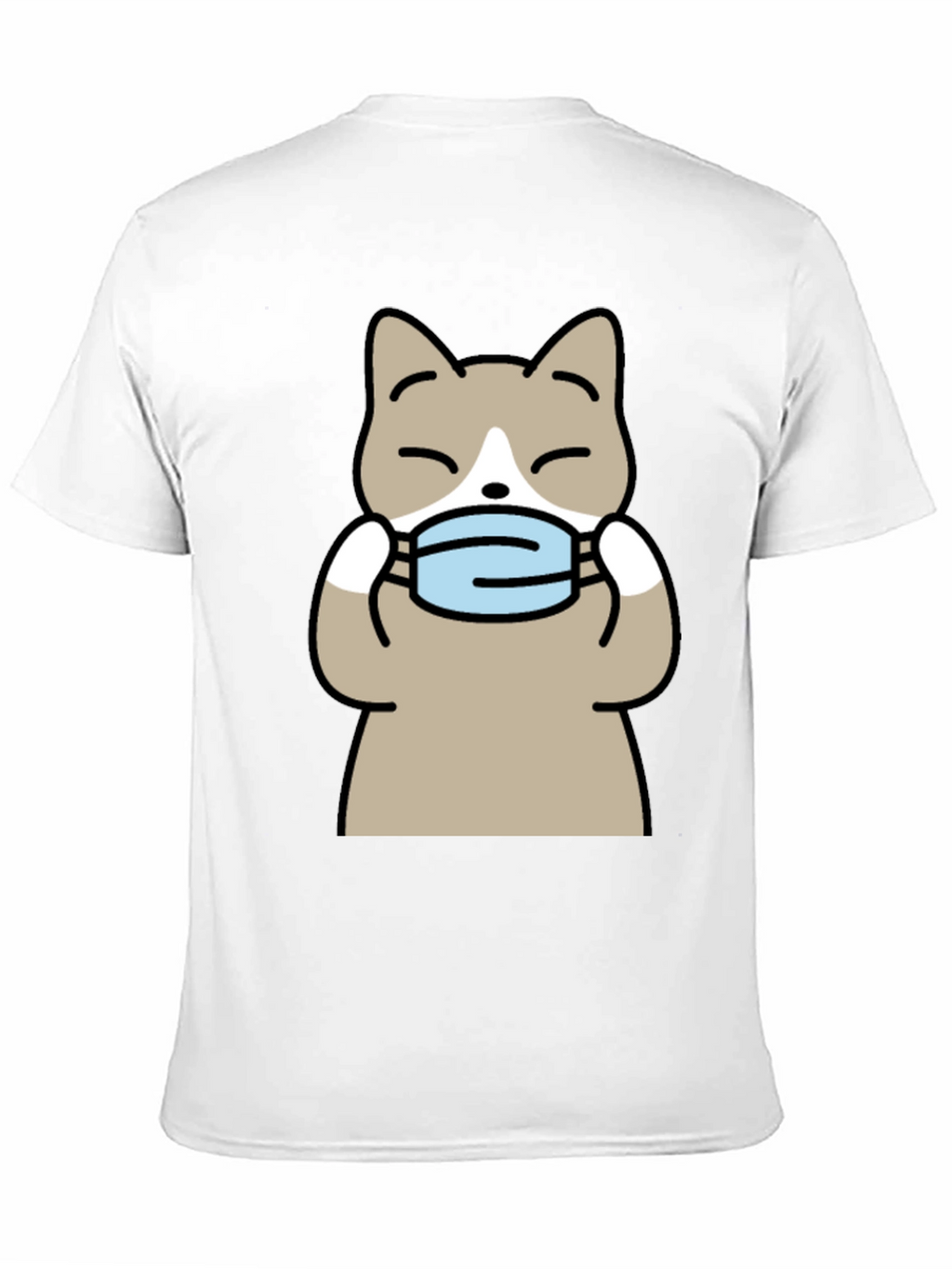 Cat with Mask Graphic Tee - Unisex Black T-Shirt