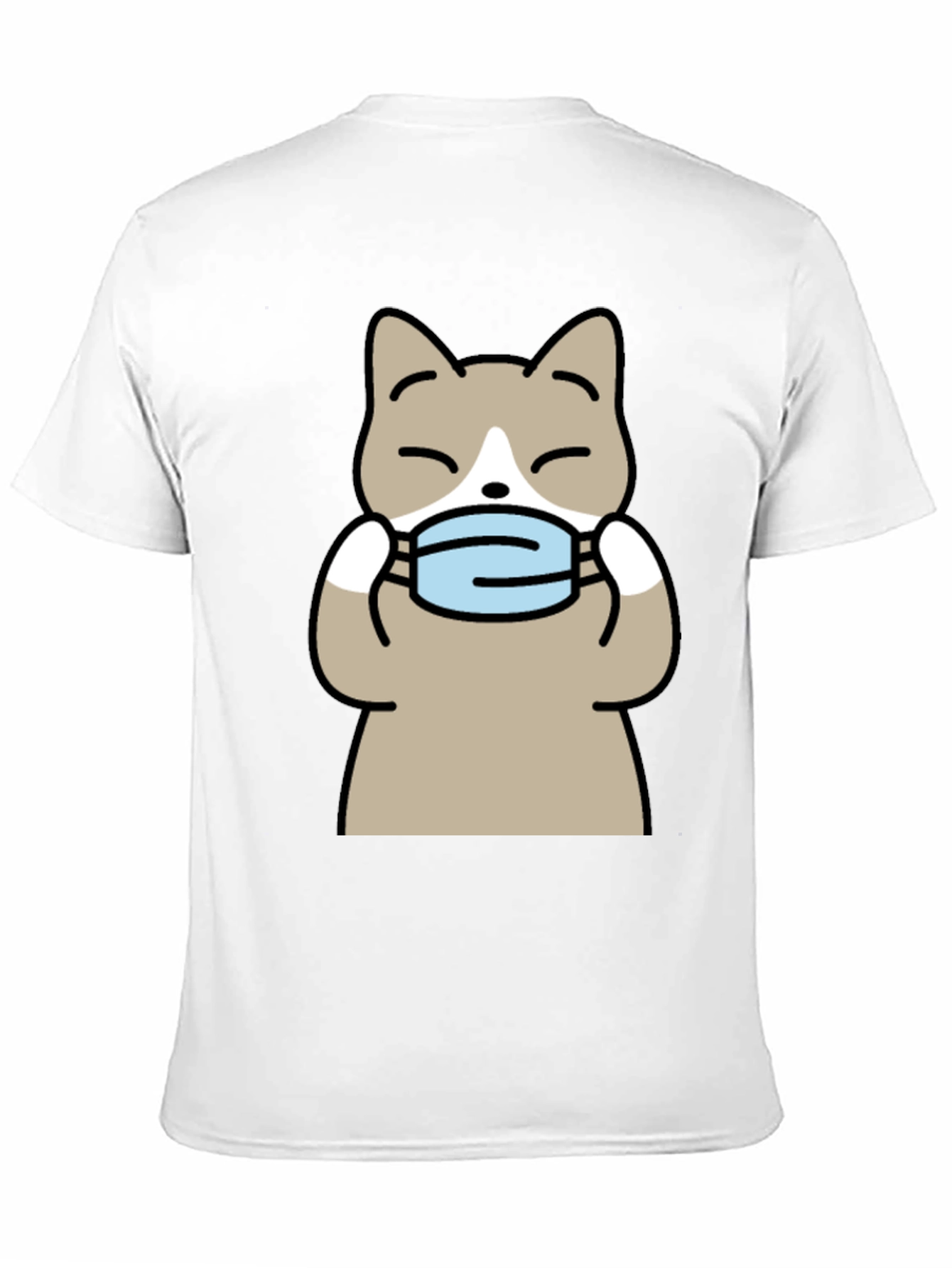 Cat with Mask Graphic Tee - Unisex Black T-Shirt