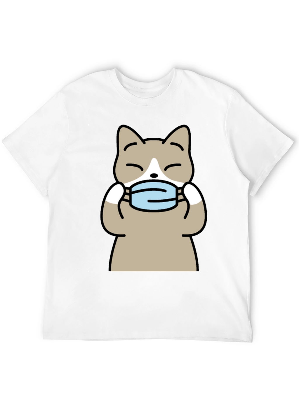 Cat with Mask Graphic Tee - Unisex Black T-Shirt