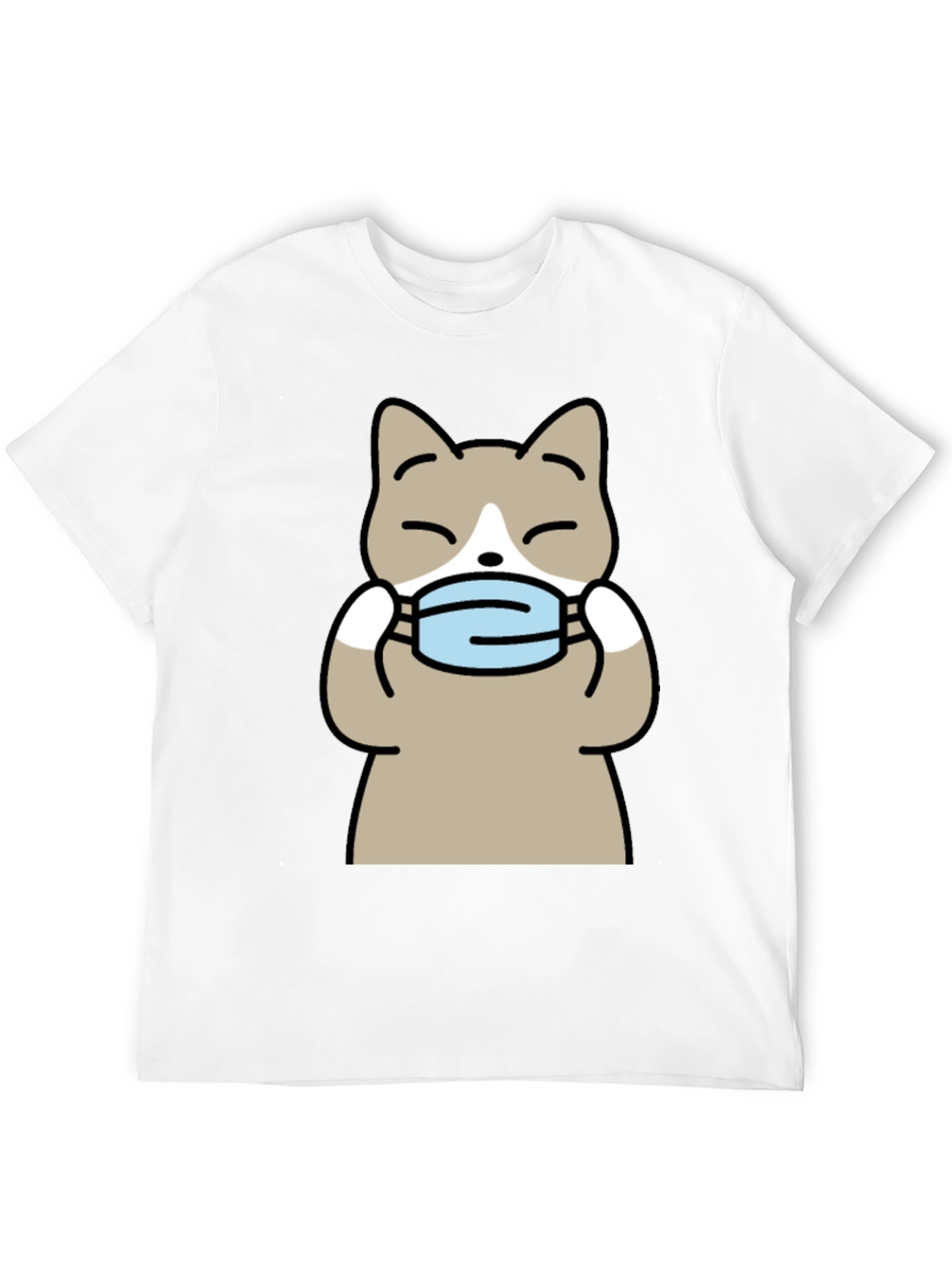 Cat with Mask Graphic Tee - Unisex Black T-Shirt