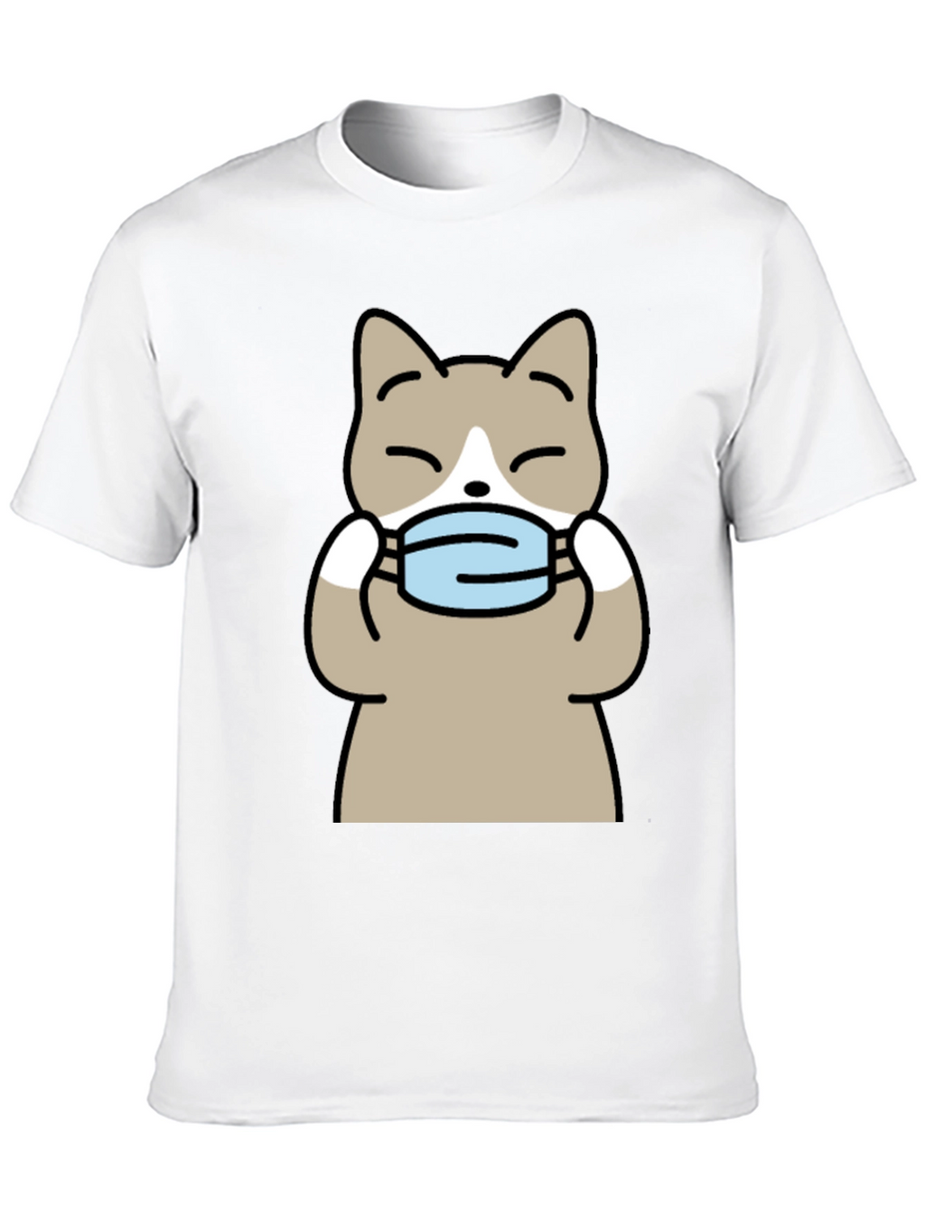 Cat with Mask Graphic Tee - Unisex Black T-Shirt