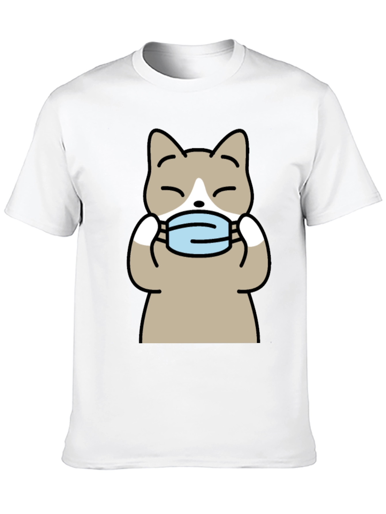 Cat with Mask Graphic Tee - Unisex Black T-Shirt