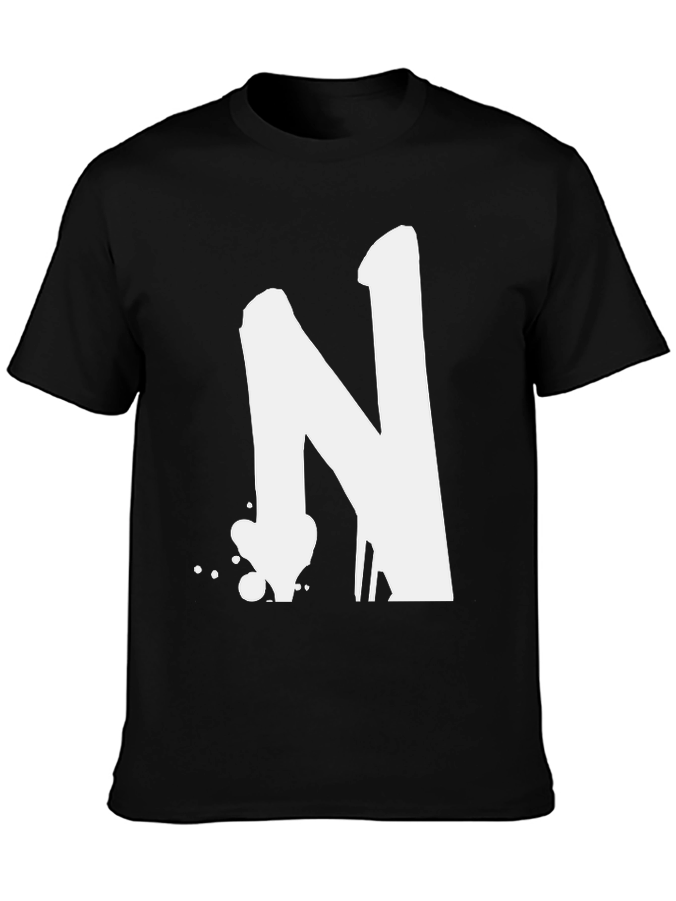 Bold Letter N Graphic T-Shirt - Casual Style