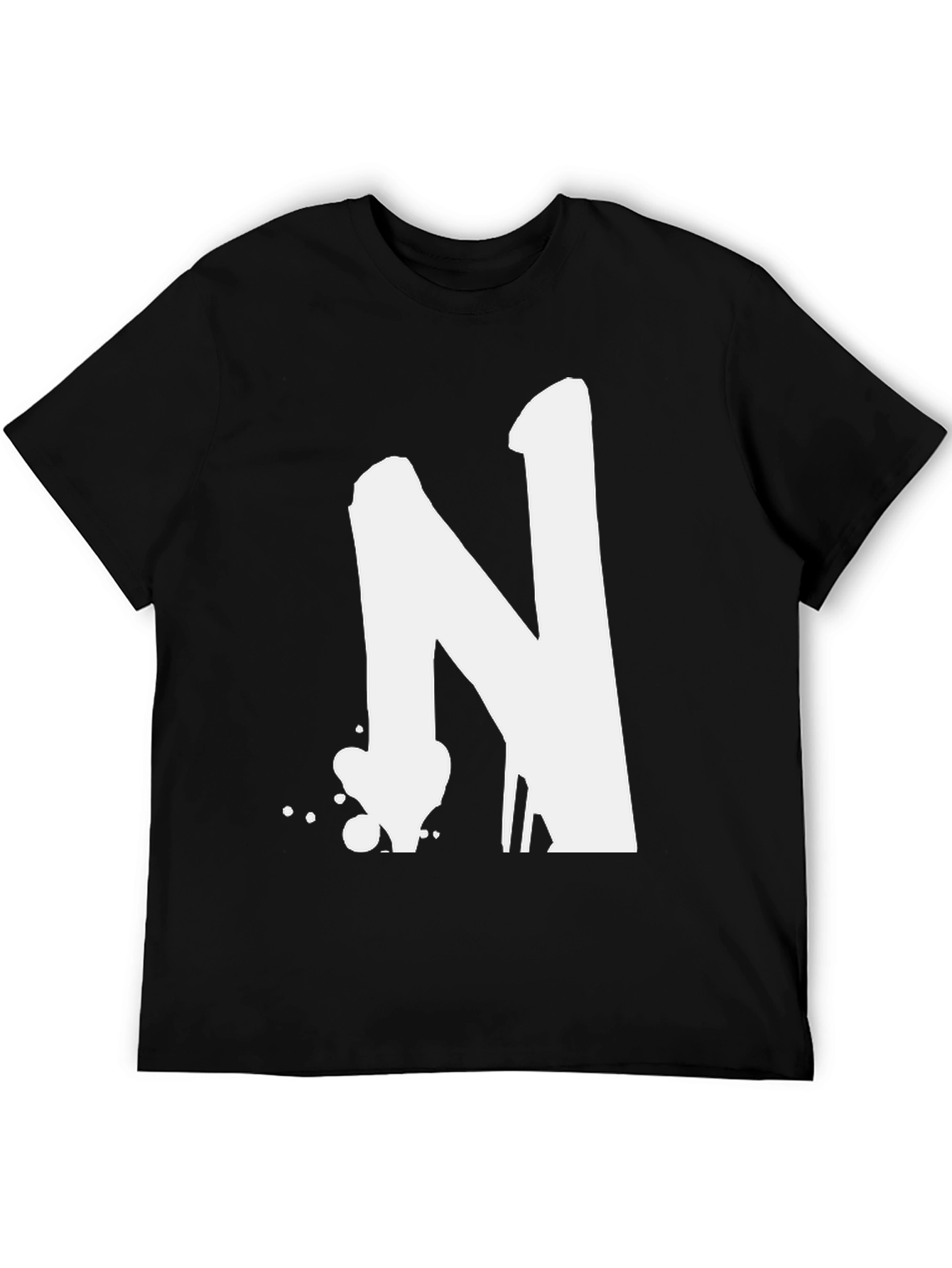 Bold Letter N Graphic T-Shirt - Casual Style