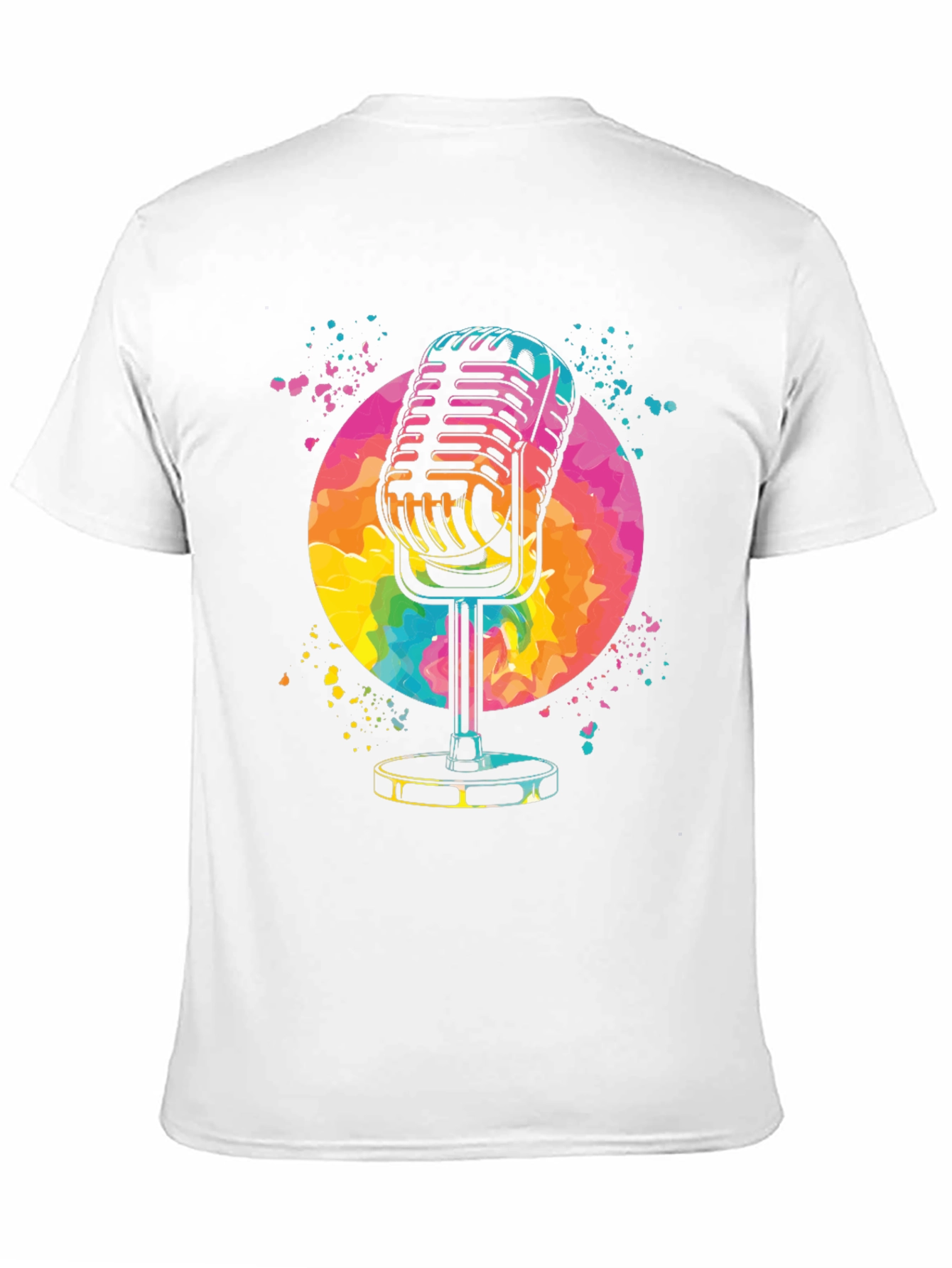 Retro Microphone Graphic Tee - Vibrant Design