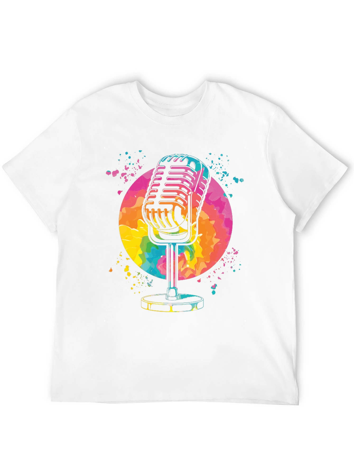 Retro Microphone Graphic Tee - Vibrant Design