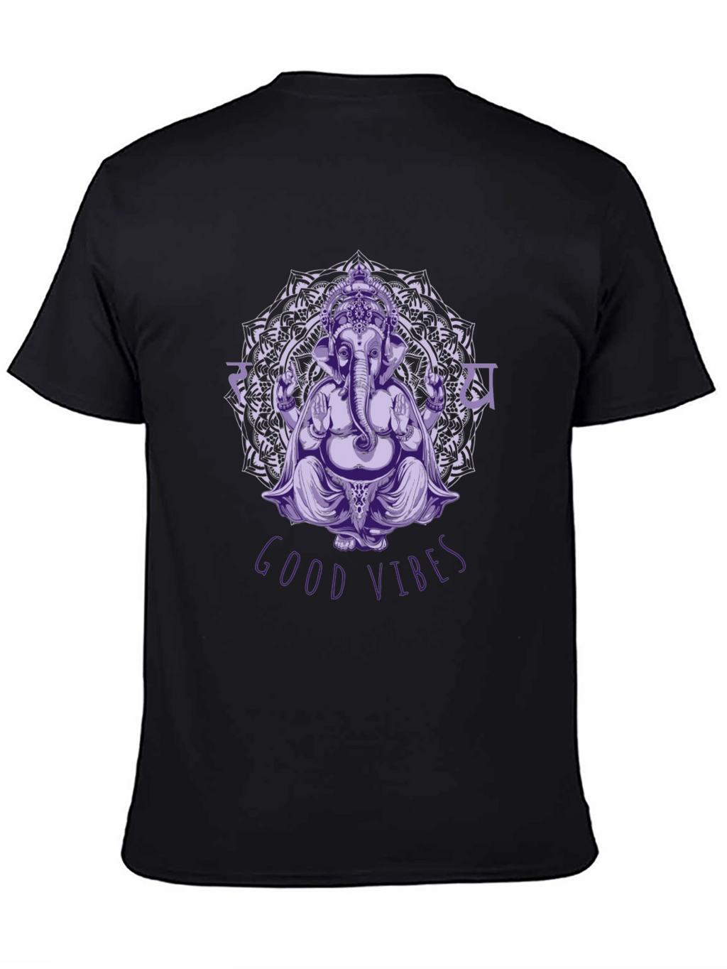 Ganesh Good Vibes Black Graphic T-Shirt