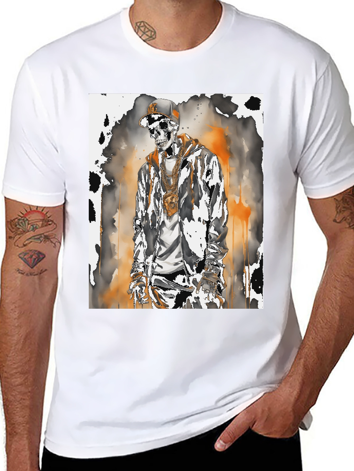 Urban Skeleton Graphic Tee - Street Style