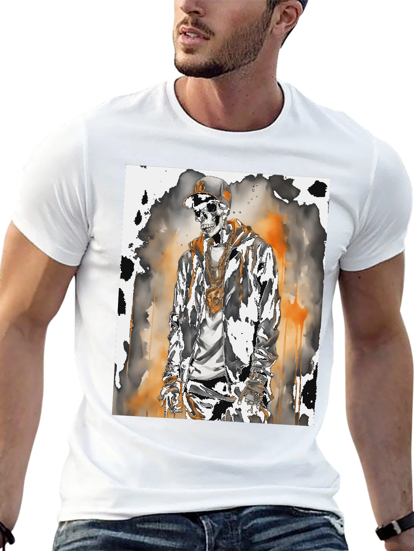 Urban Skeleton Graphic Tee - Street Style