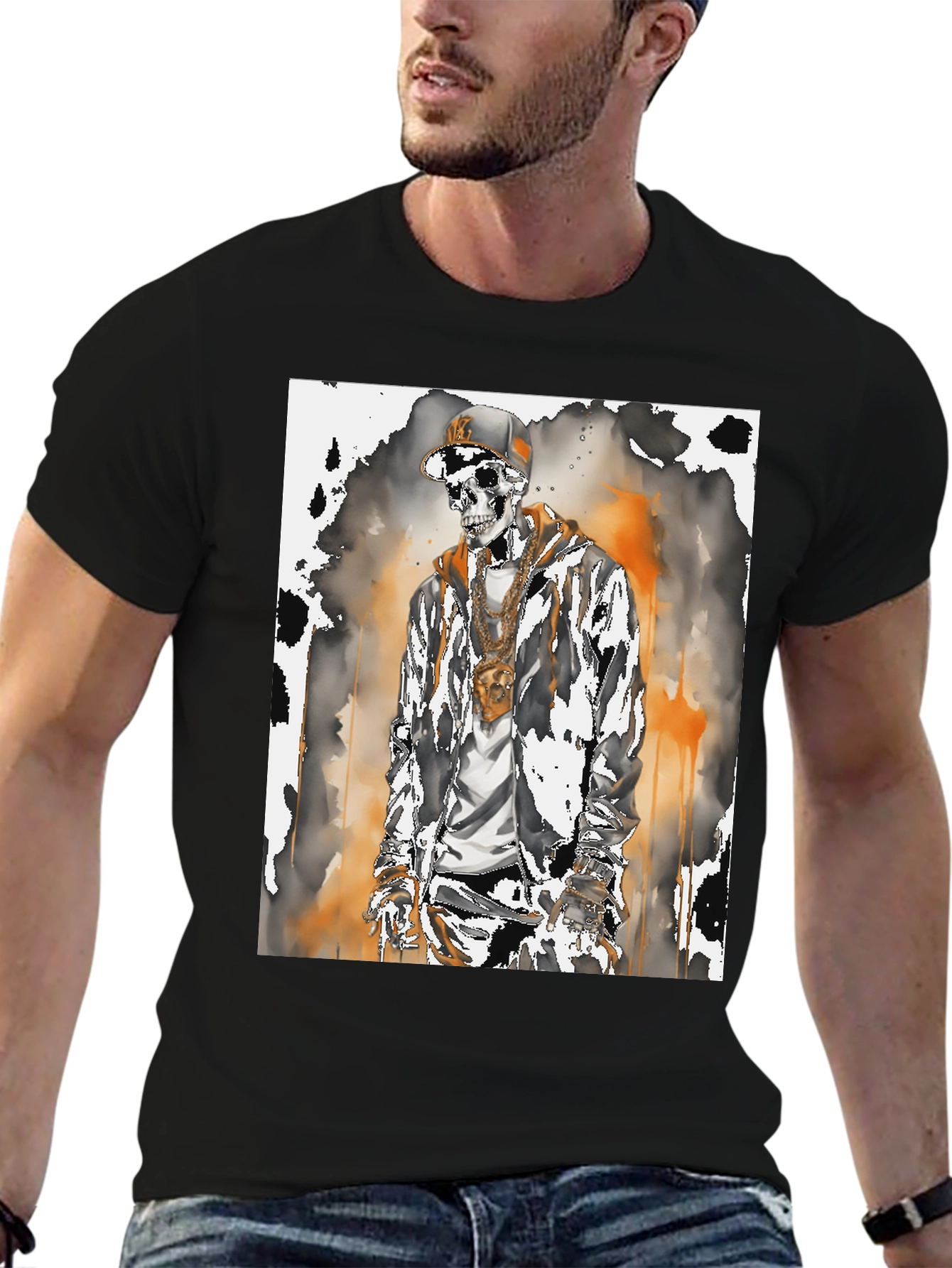 Urban Skeleton Graphic Tee - Street Style