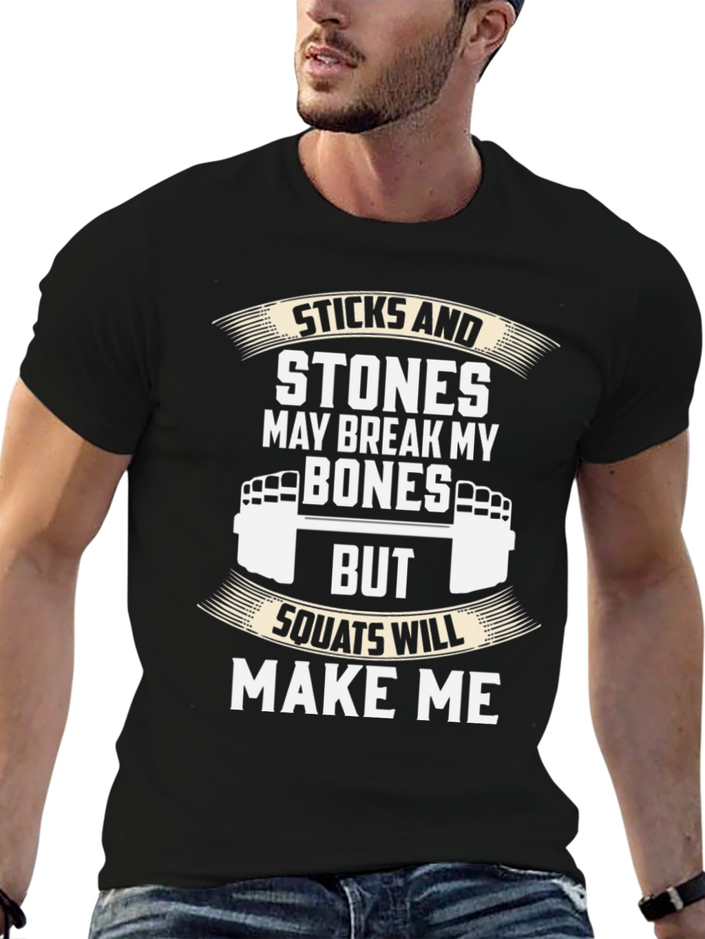 Sticks and Stones Squats T-Shirt - Fitness Apparel