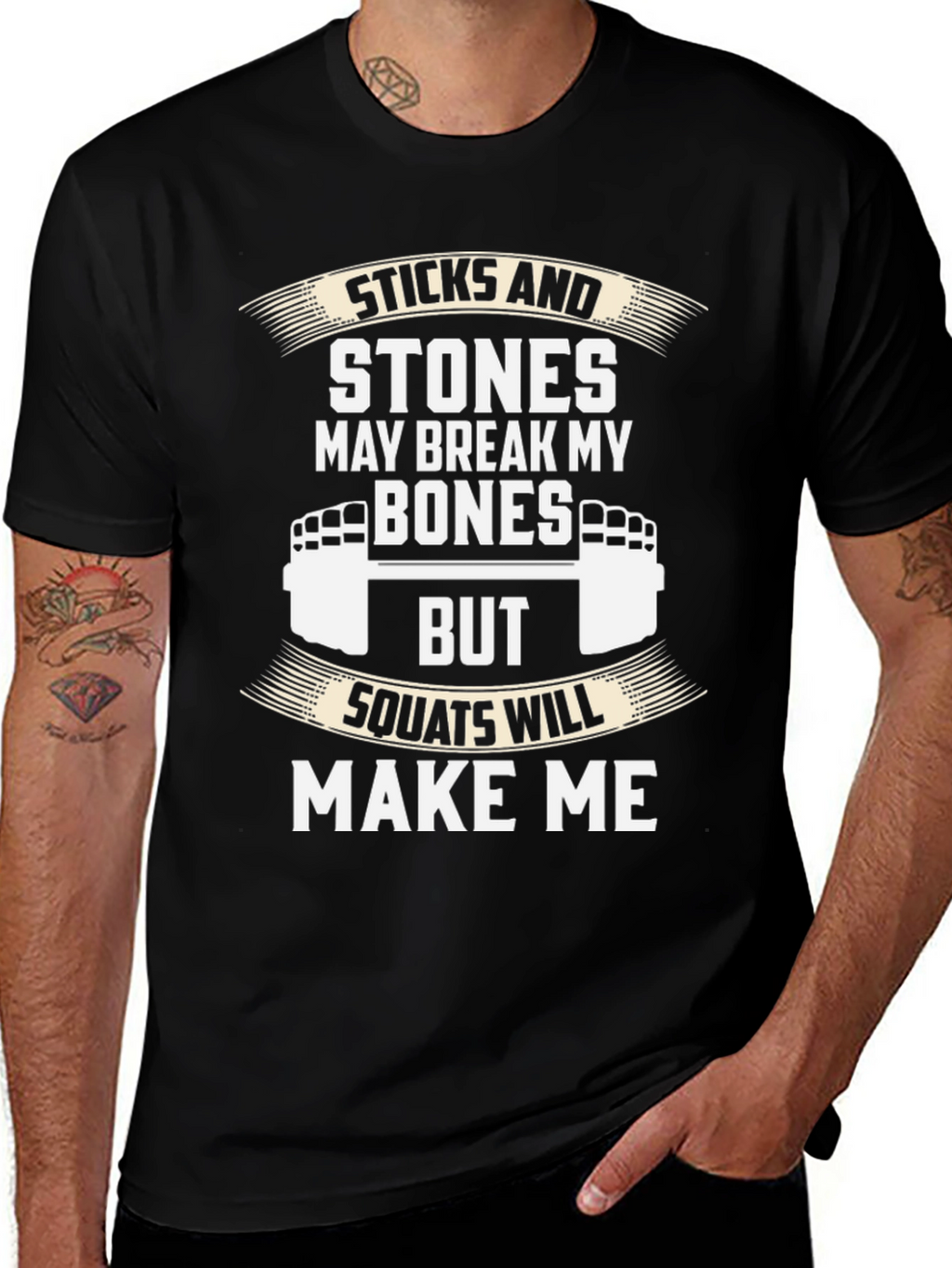 Sticks and Stones Squats T-Shirt - Fitness Apparel