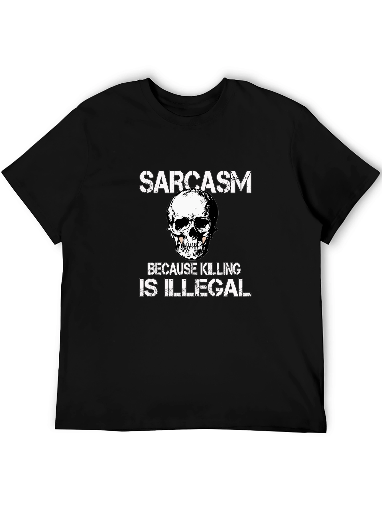 Sarcasm Skull Graphic T-Shirt - Funny Novelty Tee