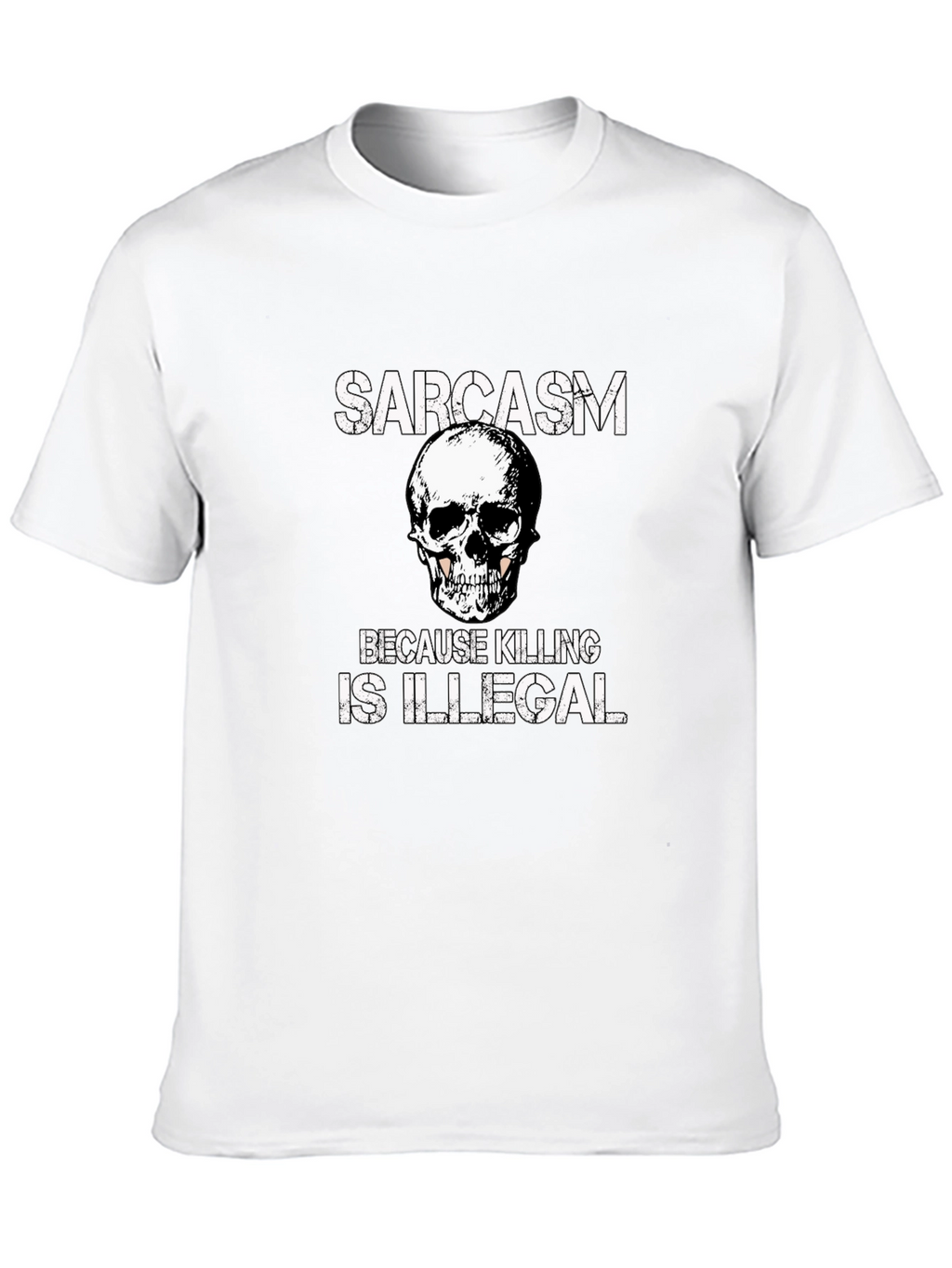 Sarcasm Skull Graphic T-Shirt - Funny Novelty Tee