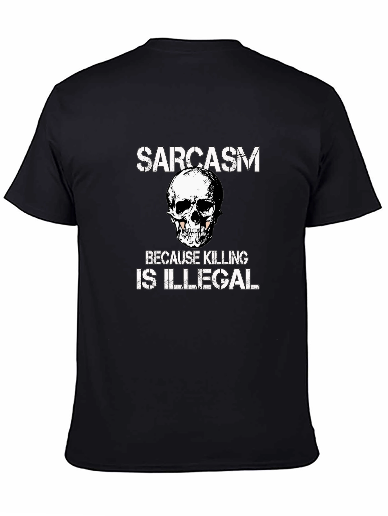 Sarcasm Skull Graphic T-Shirt - Funny Novelty Tee