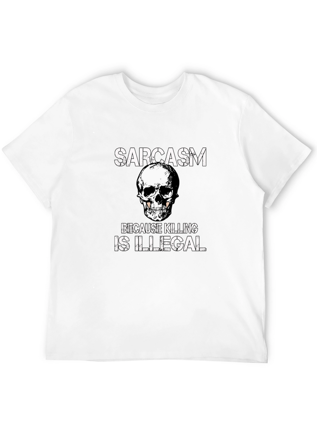 Sarcasm Skull Graphic T-Shirt - Funny Novelty Tee