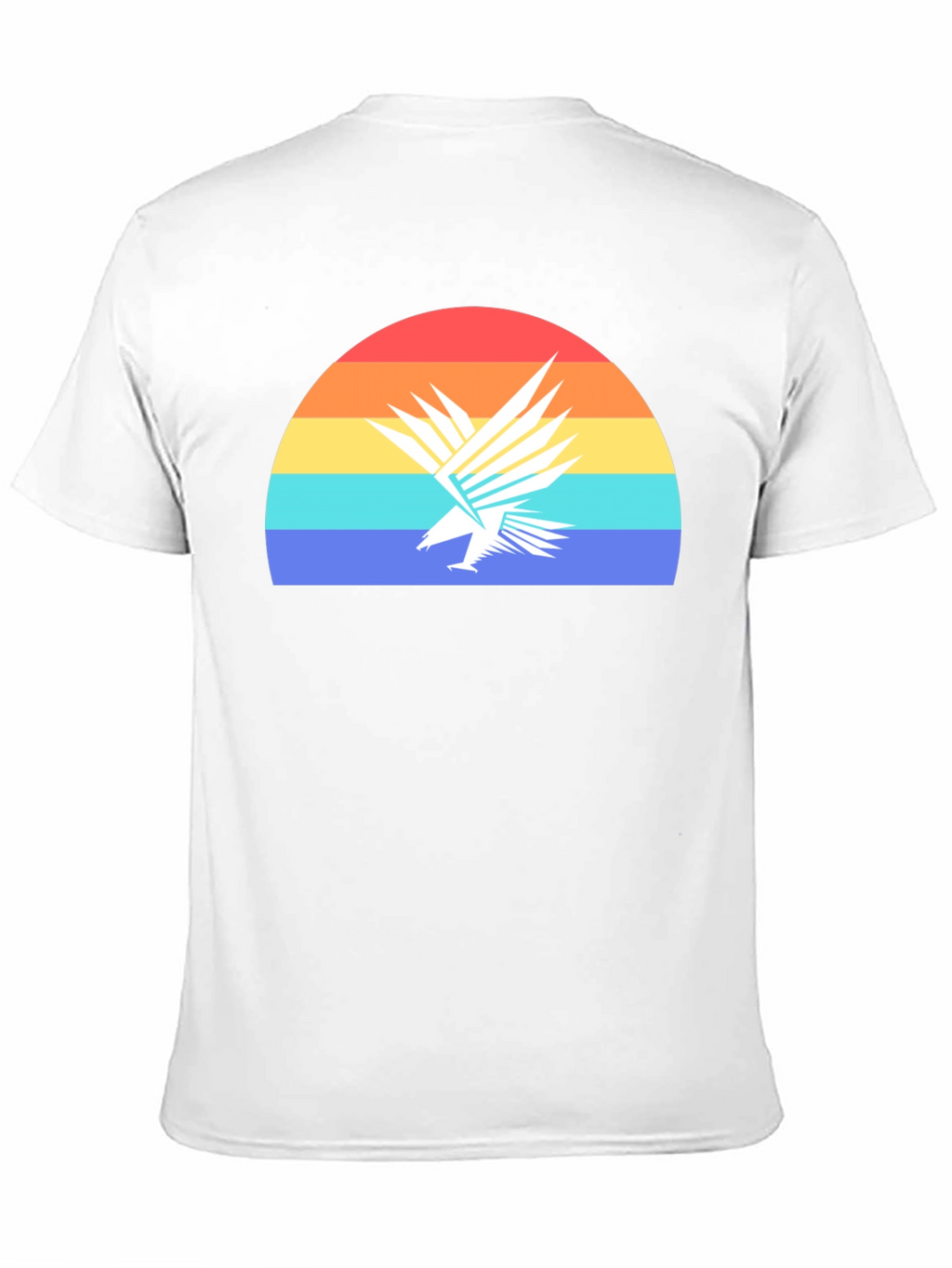 Retro Eagle Sunset Graphic Tee - Black Cotton T-Shirt