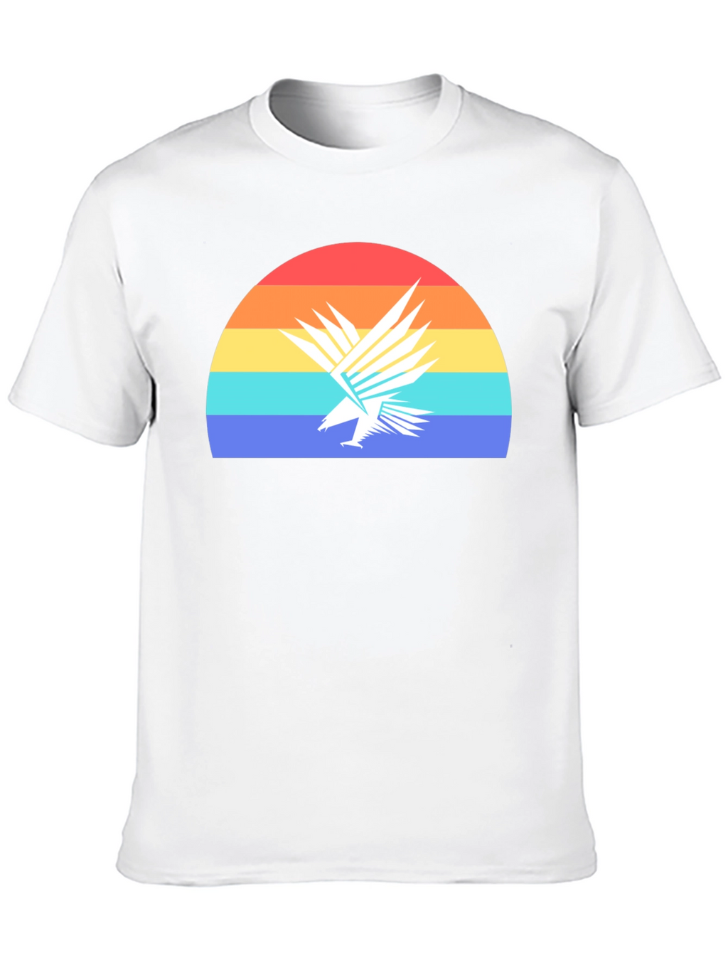 Retro Eagle Sunset Graphic Tee - Black Cotton T-Shirt