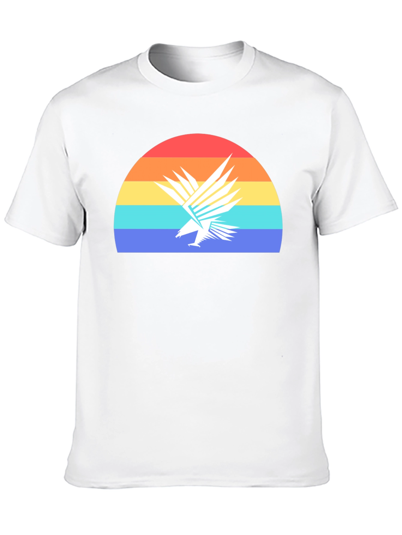 Retro Eagle Sunset Graphic Tee - Black Cotton T-Shirt