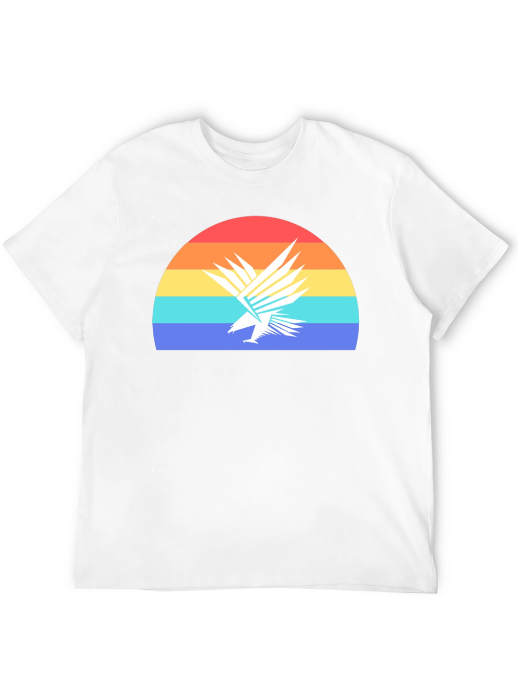 Retro Eagle Sunset Graphic Tee - Black Cotton T-Shirt