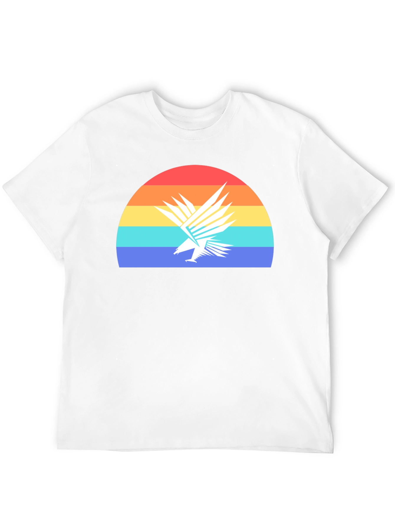Retro Eagle Sunset Graphic Tee - Black Cotton T-Shirt