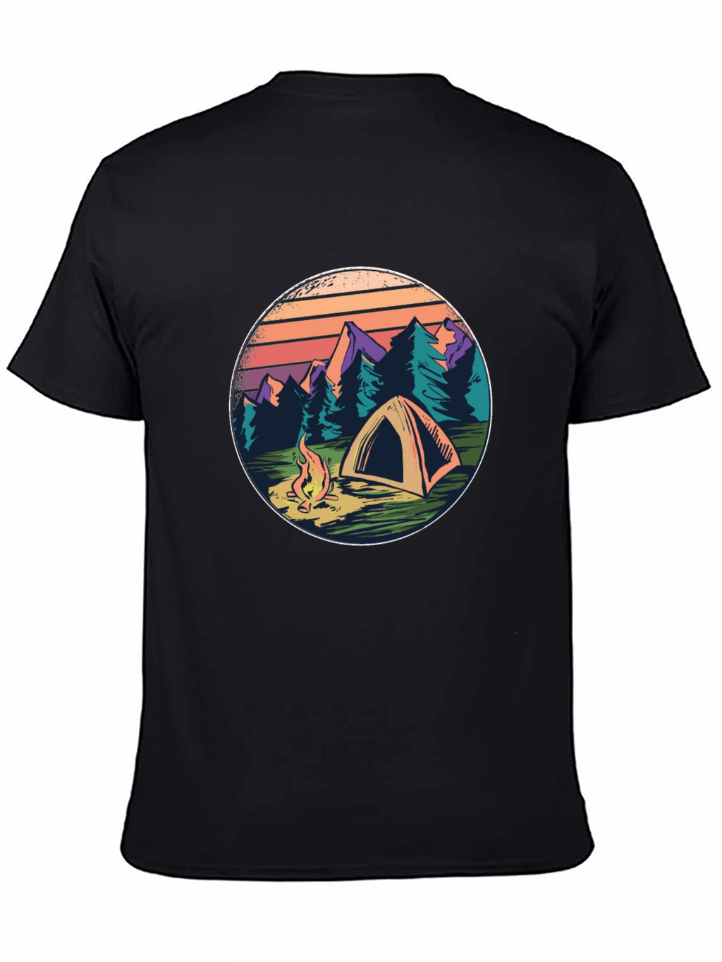 Camping Adventure T-Shirt - Mountain Scene Graphic Tee