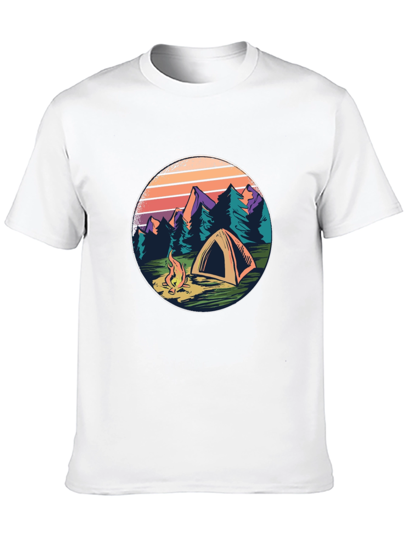 Camping Adventure T-Shirt - Mountain Scene Graphic Tee