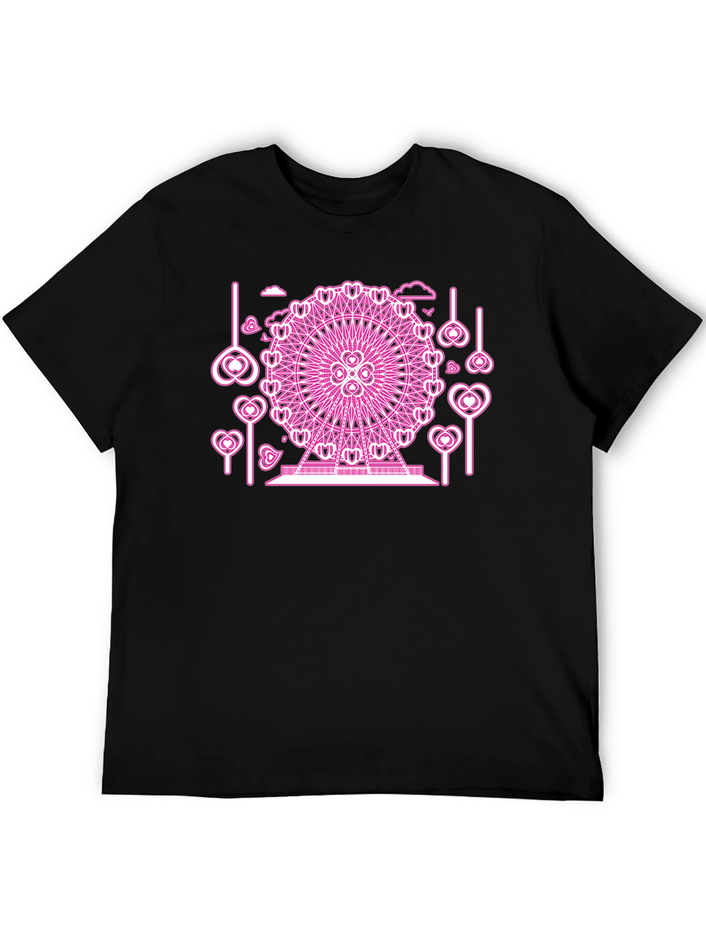 Pink Neon Ferris Wheel Graphic Tee