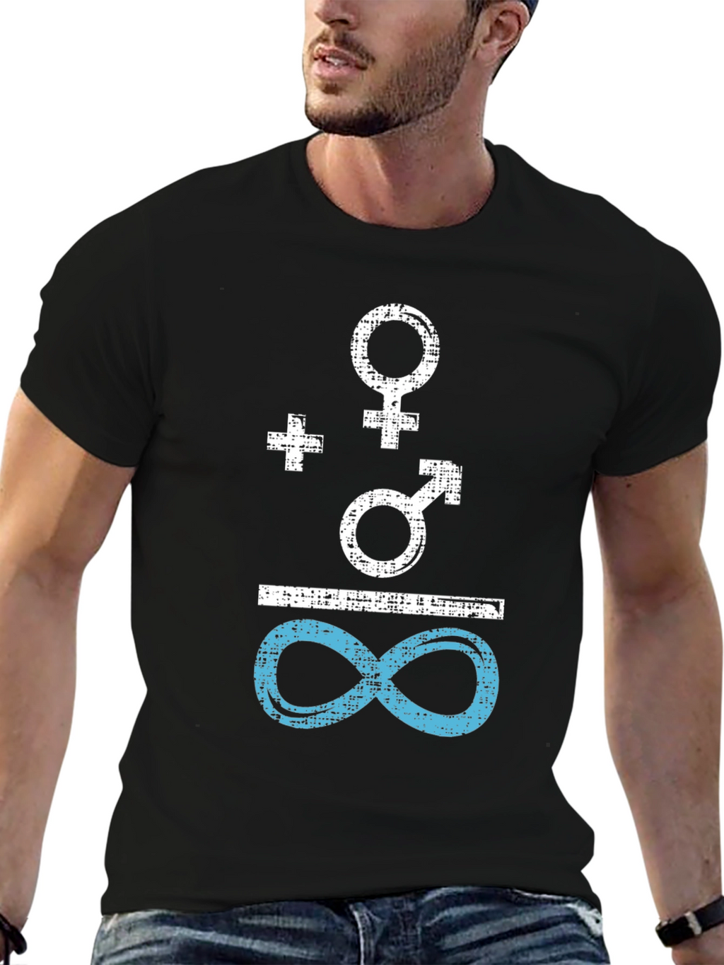 Gender Equality Symbol Tee - Black Cotton Shirt