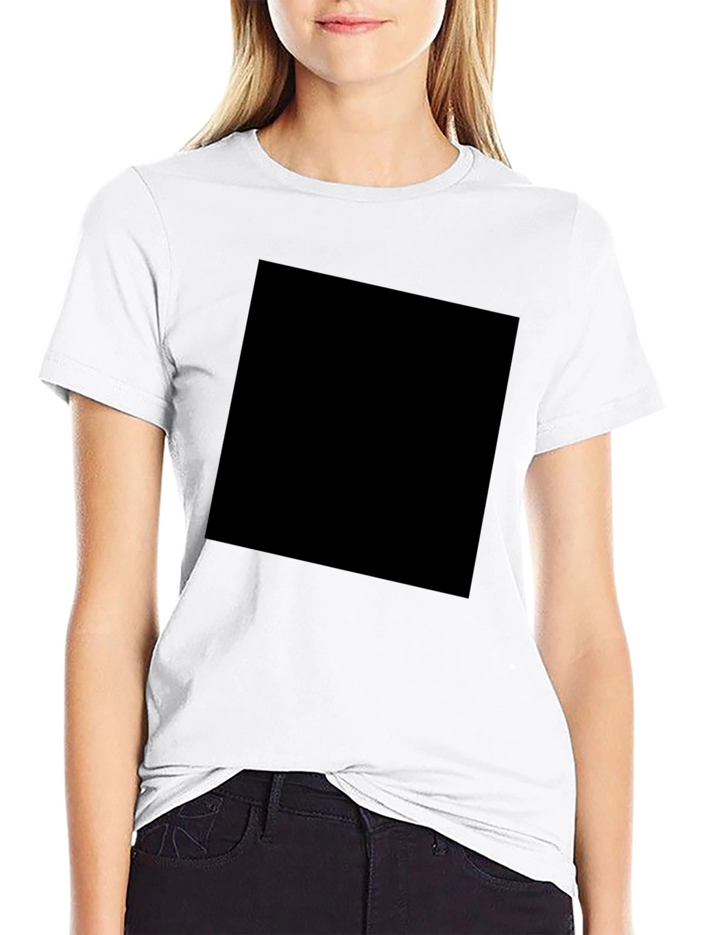 Mens Solid Black Crew Neck T-Shirt Casual Wear