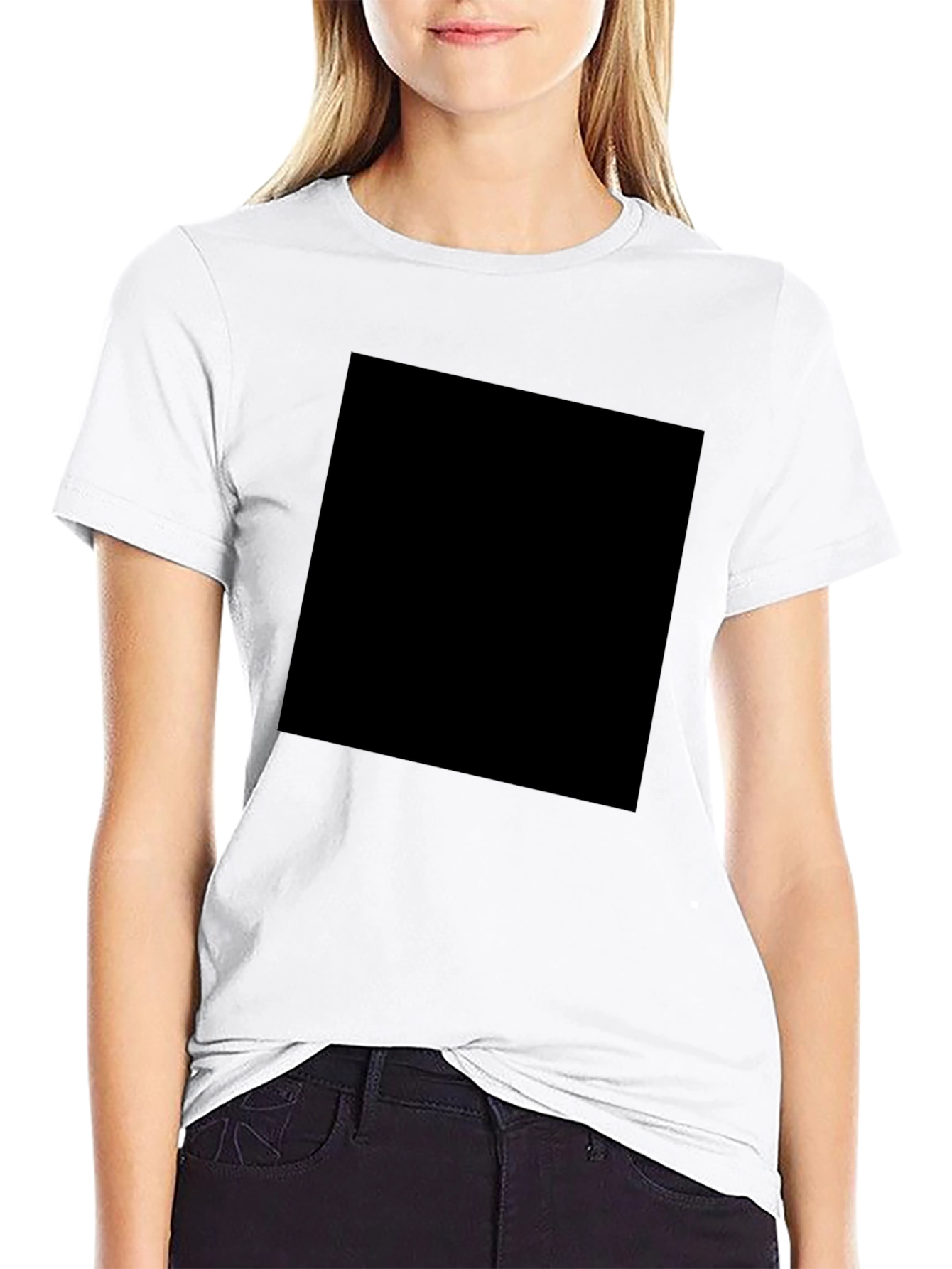 Mens Solid Black Crew Neck T-Shirt Casual Wear