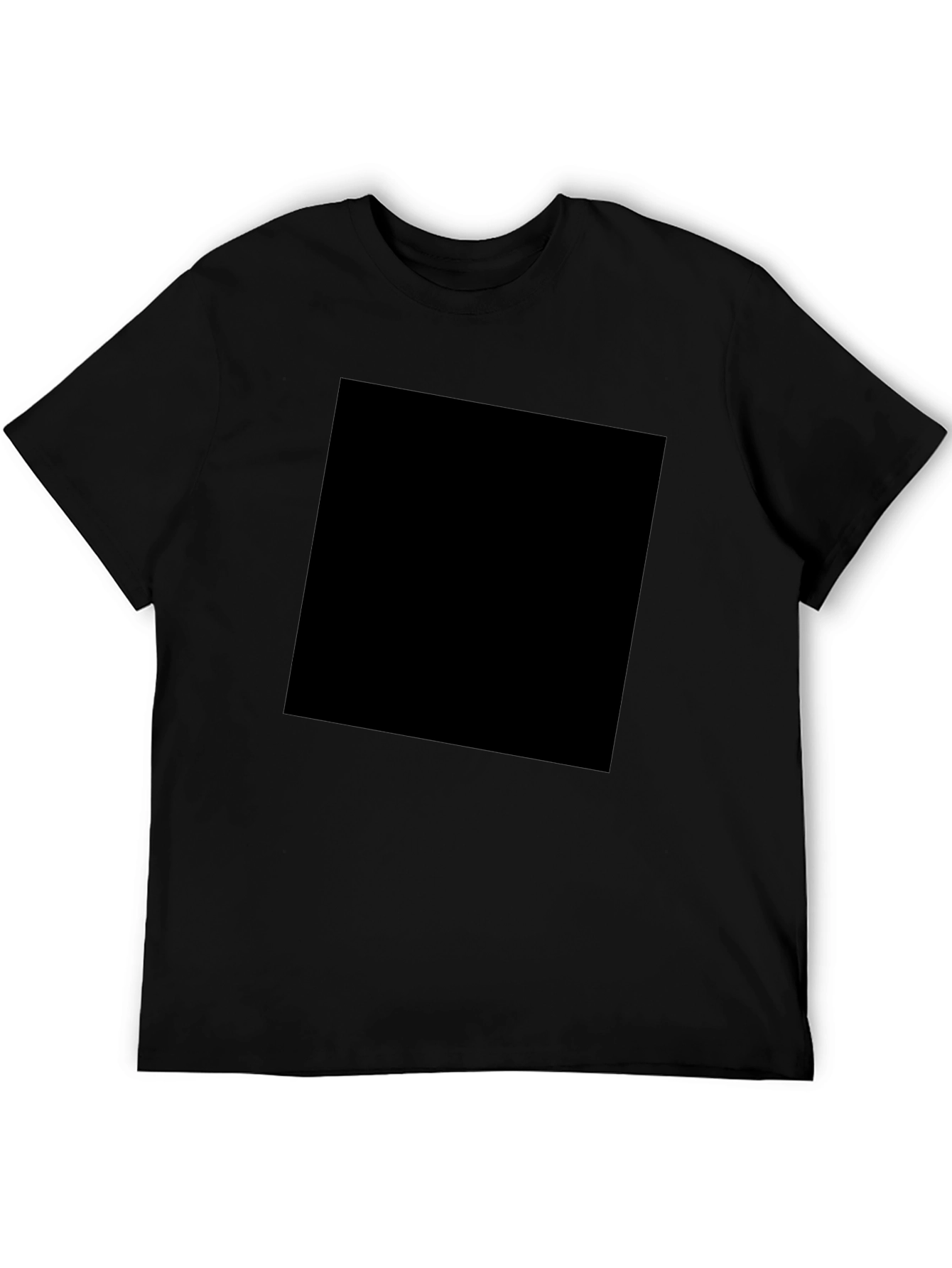 Mens Solid Black Crew Neck T-Shirt Casual Wear