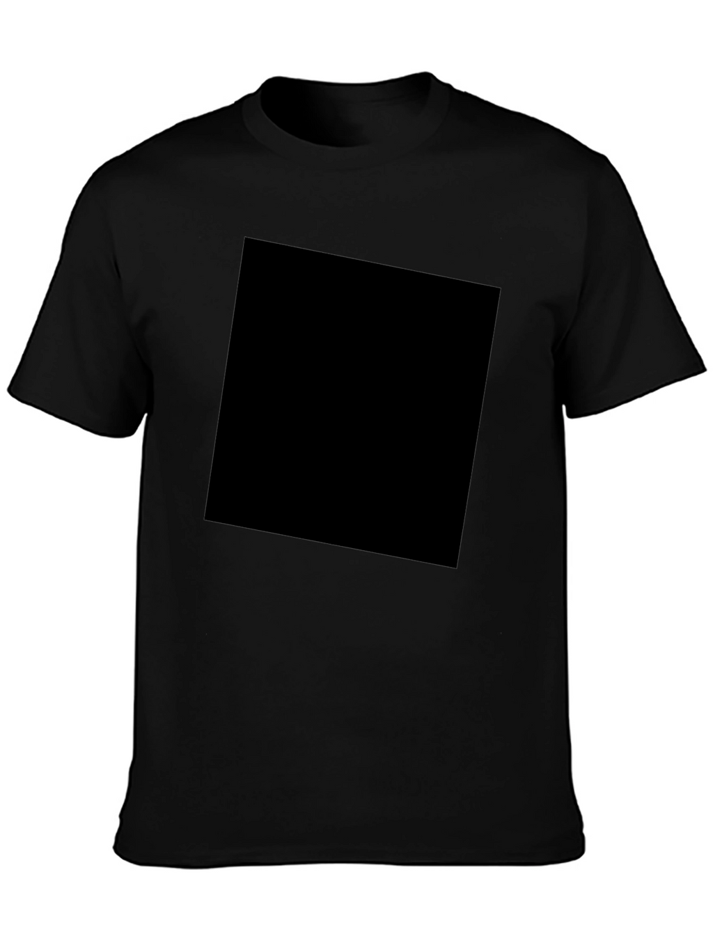 Mens Solid Black Crew Neck T-Shirt Casual Wear
