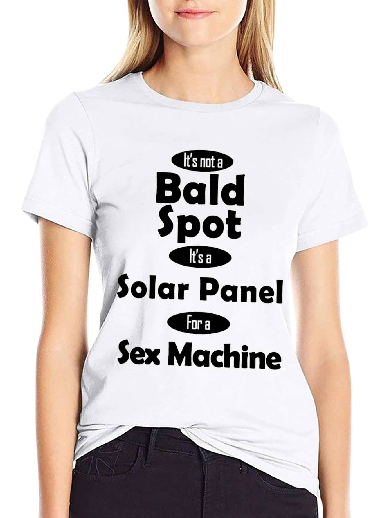 Funny Bald Spot Solar Panel Sex Machine Novelty T-Shirt