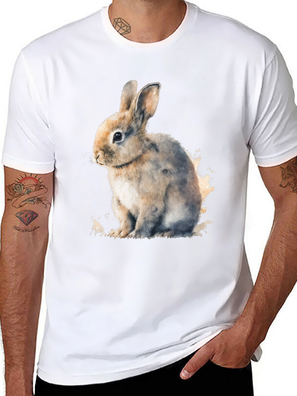 Cute Bunny Black T-Shirt - Soft and Comfortable