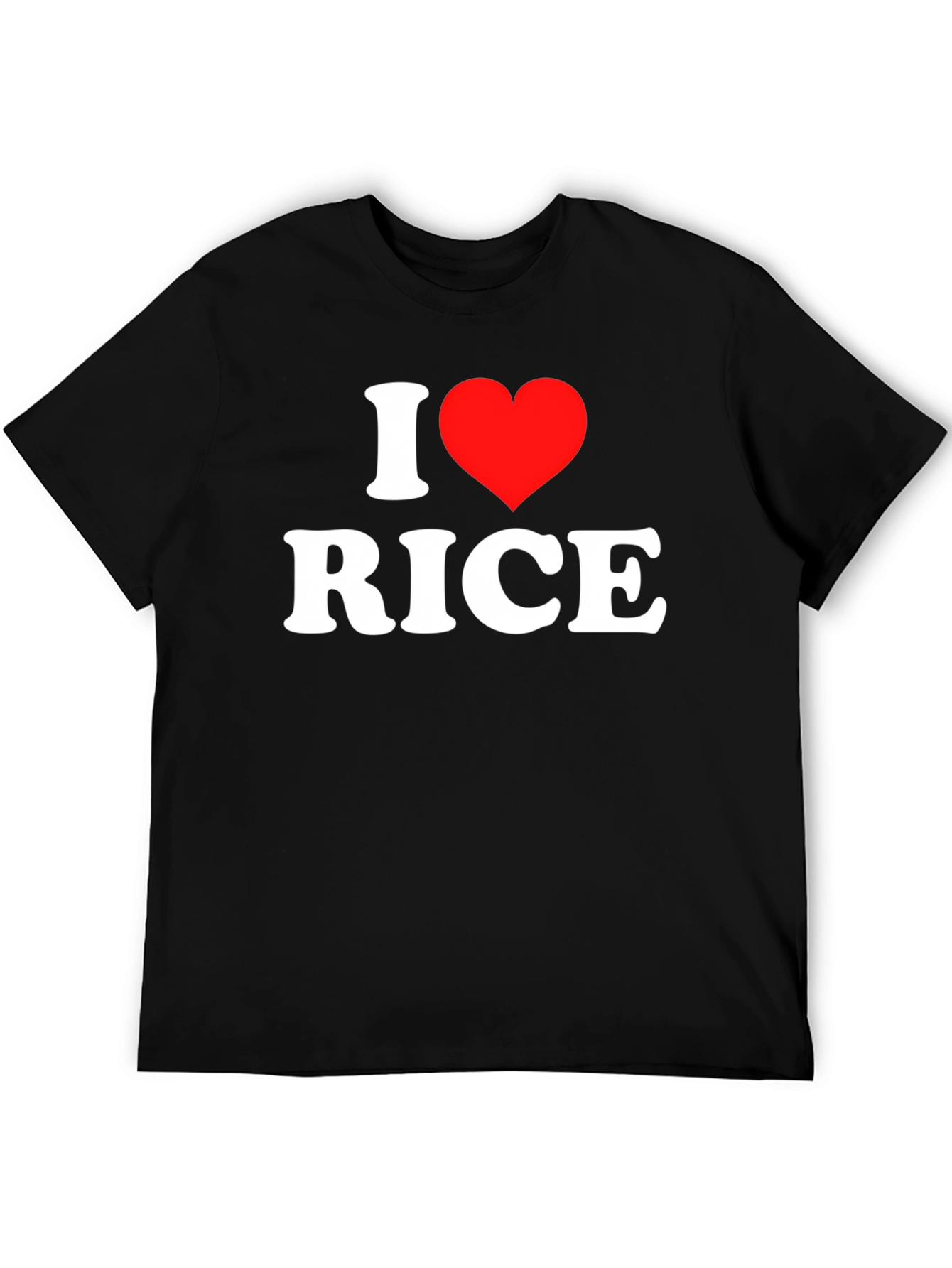 I Love Rice T-Shirt - Heart Graphic - Black Cotton Tee
