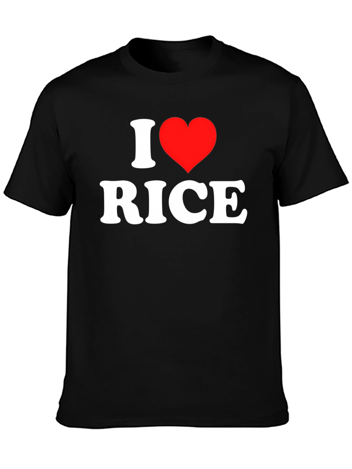 I Love Rice T-Shirt - Heart Graphic - Black Cotton Tee