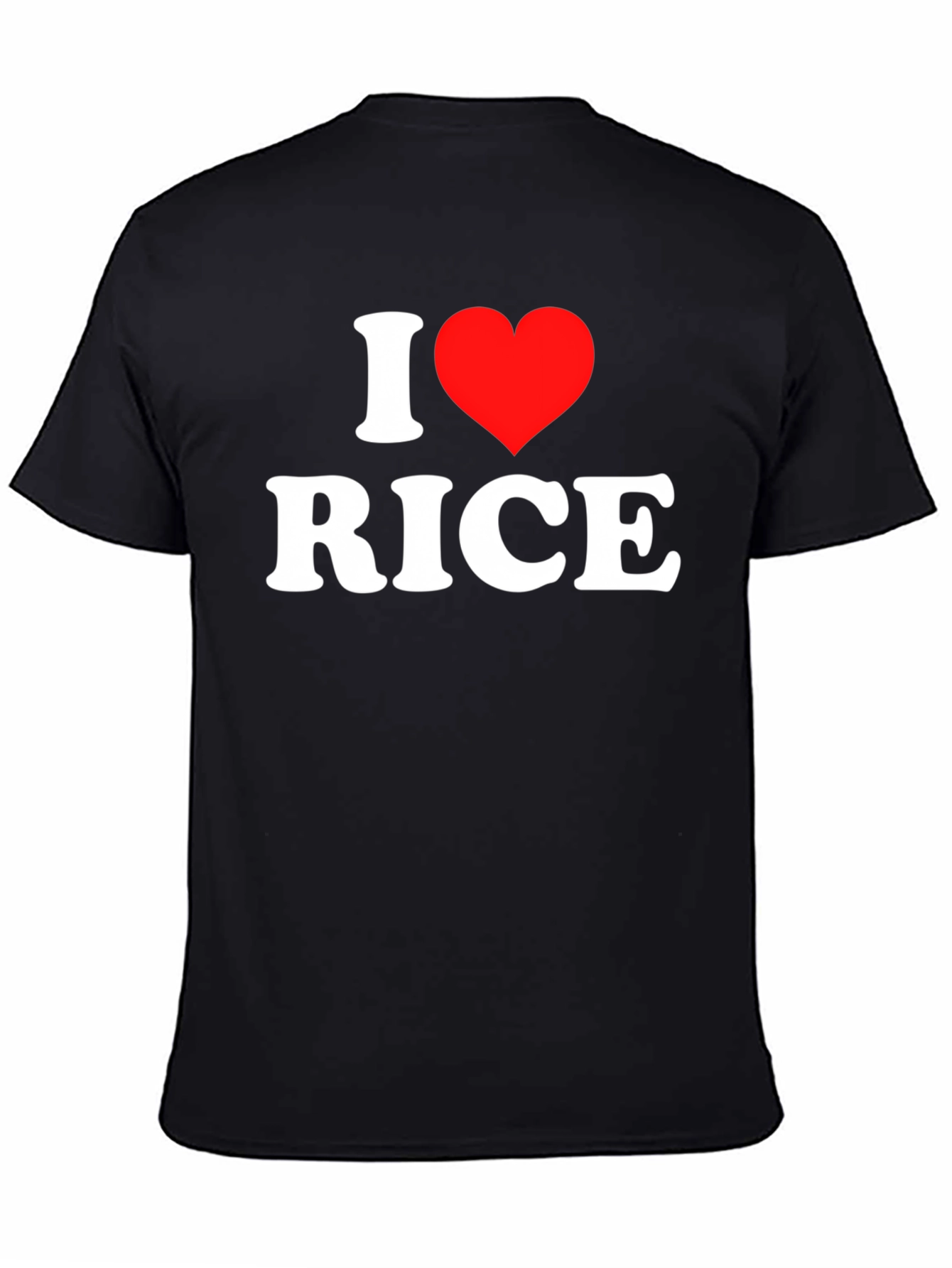 I Love Rice T-Shirt - Heart Graphic - Black Cotton Tee