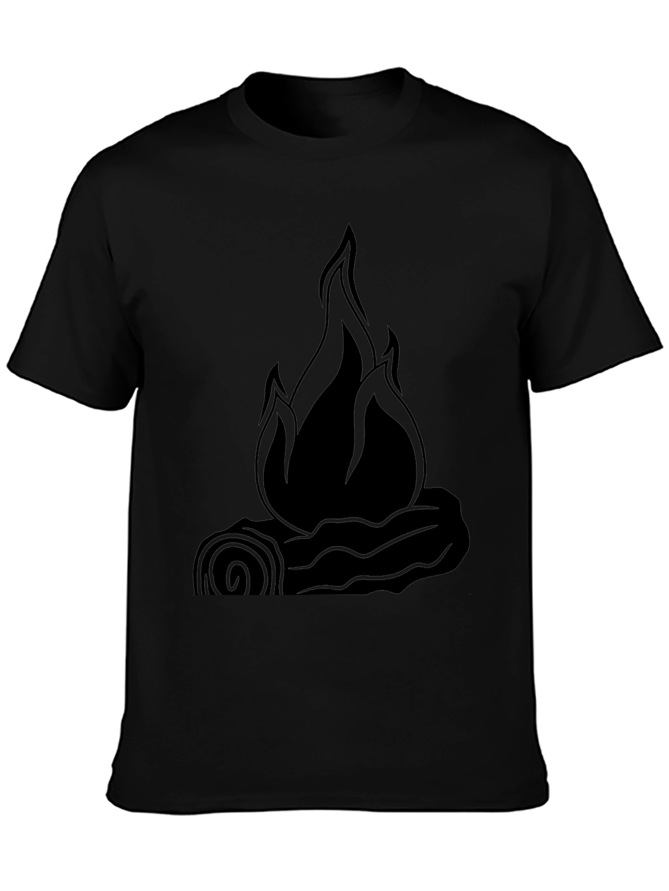 Campfire Graphic Tee - Black Cotton T-Shirt