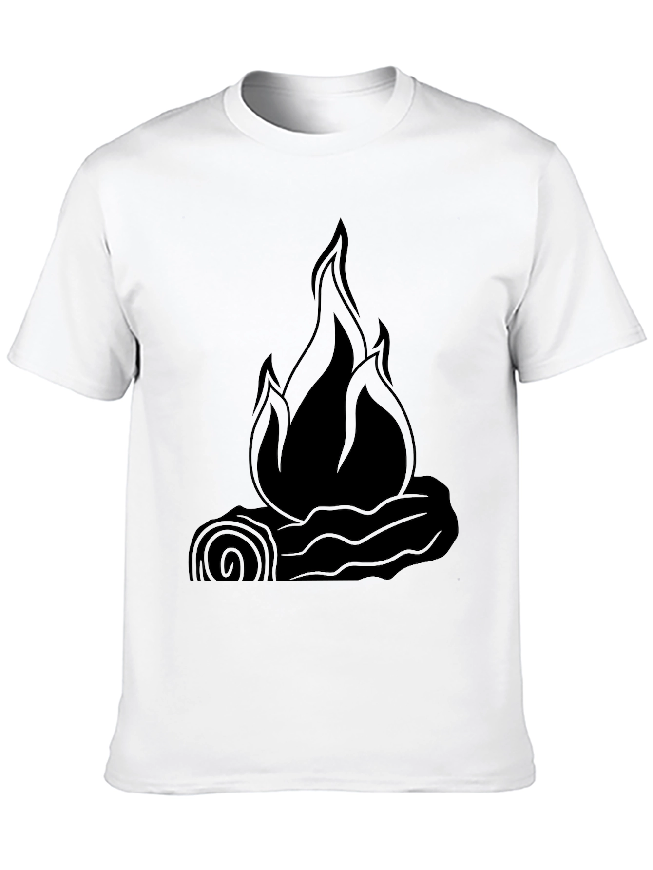 Campfire Graphic Tee - Black Cotton T-Shirt