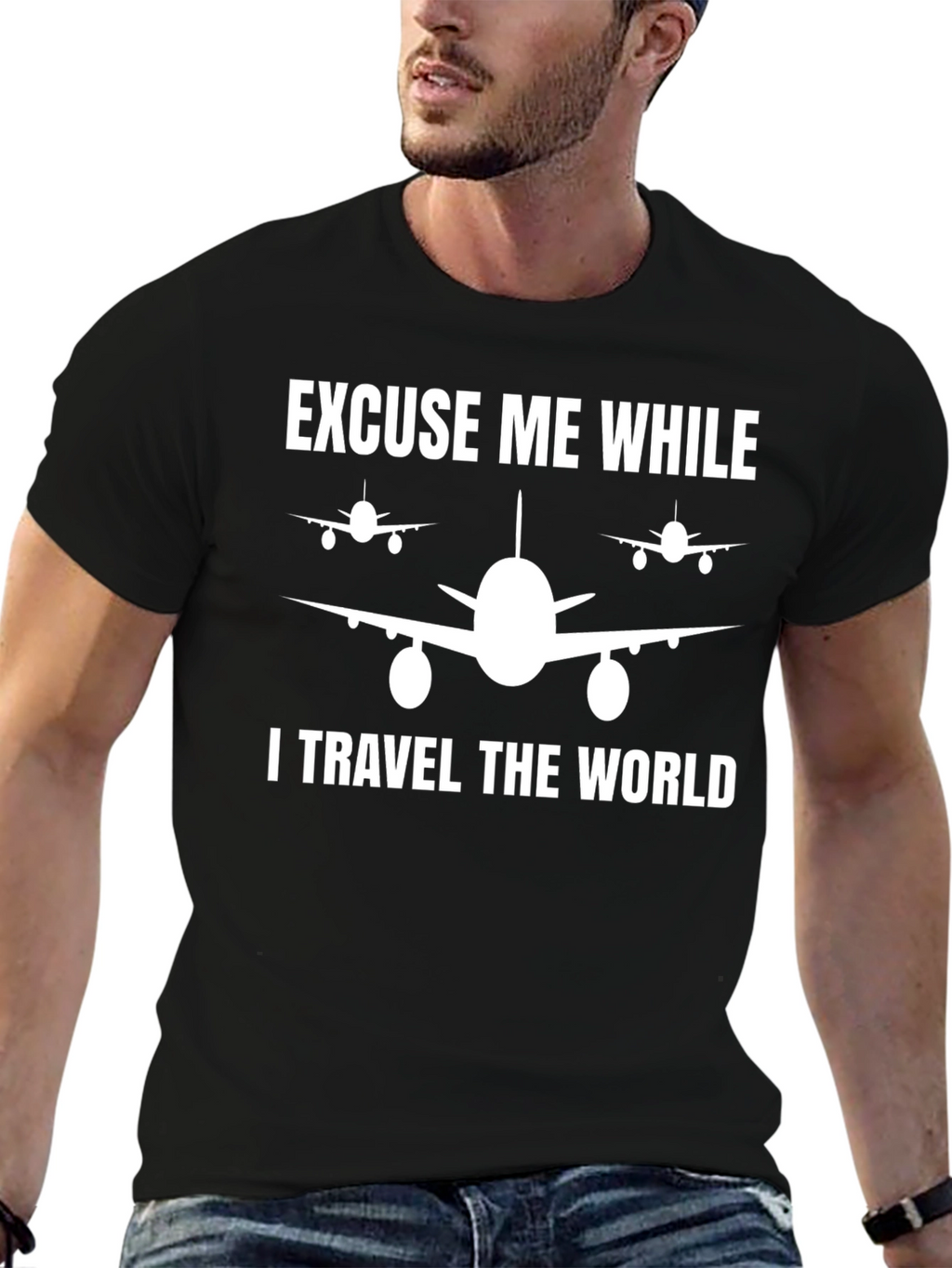 Travel The World Airplane Graphic Tee