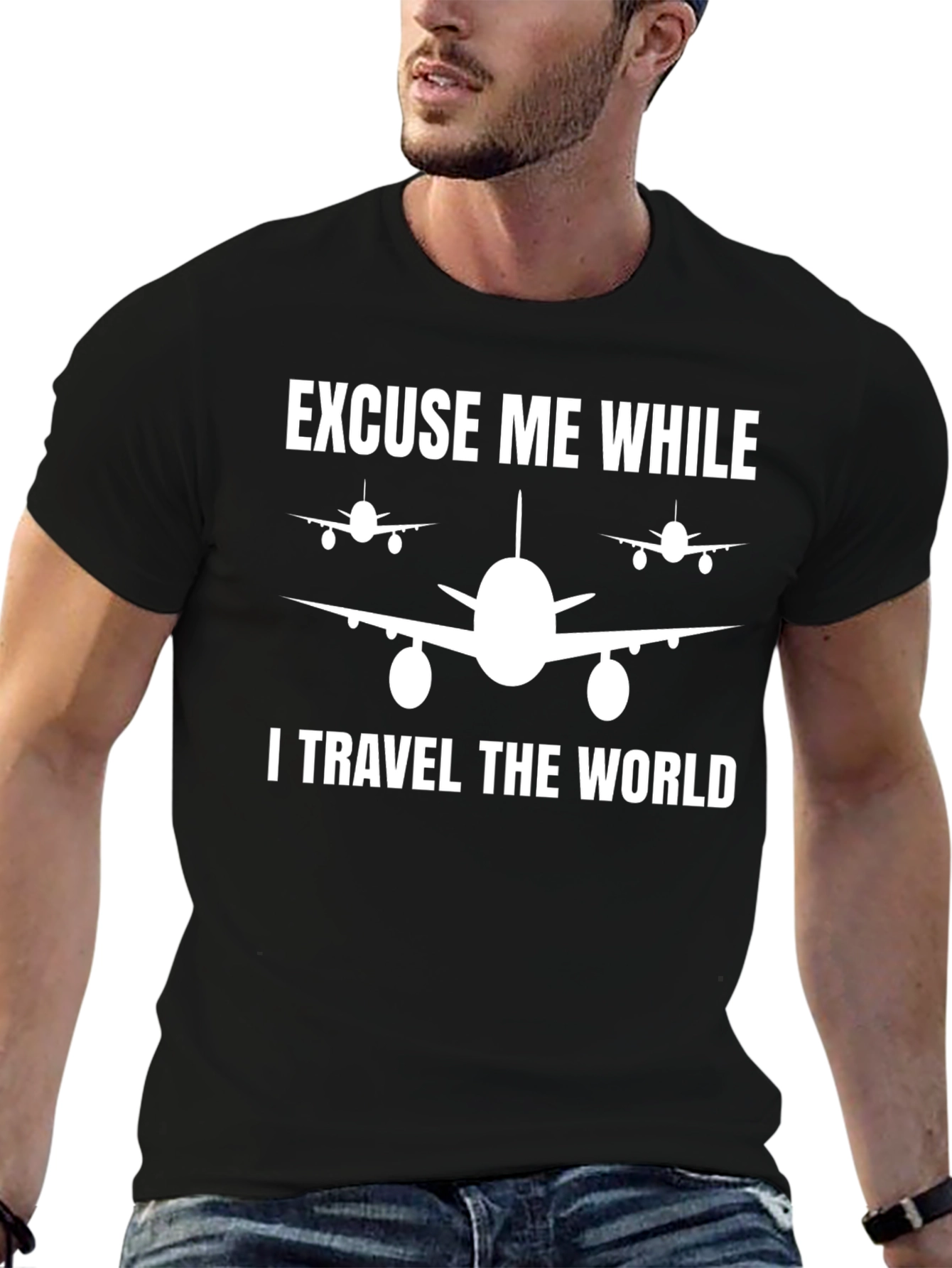 Travel The World Airplane Graphic Tee
