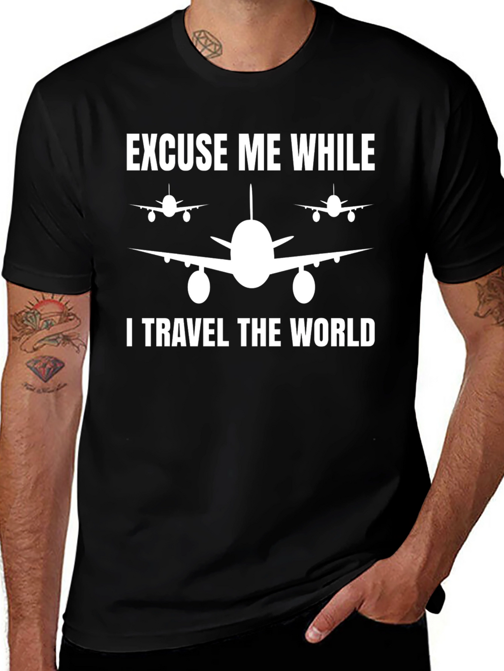 Travel The World Airplane Graphic Tee