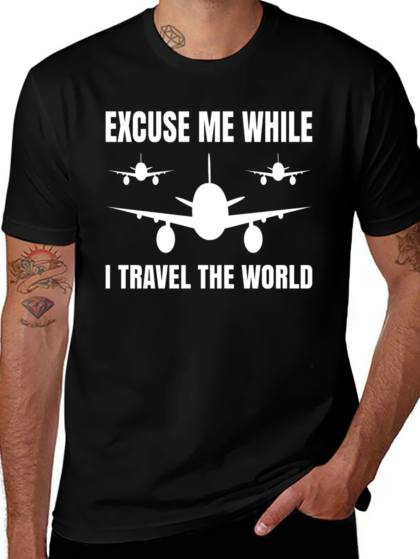 Travel The World Airplane Graphic Tee