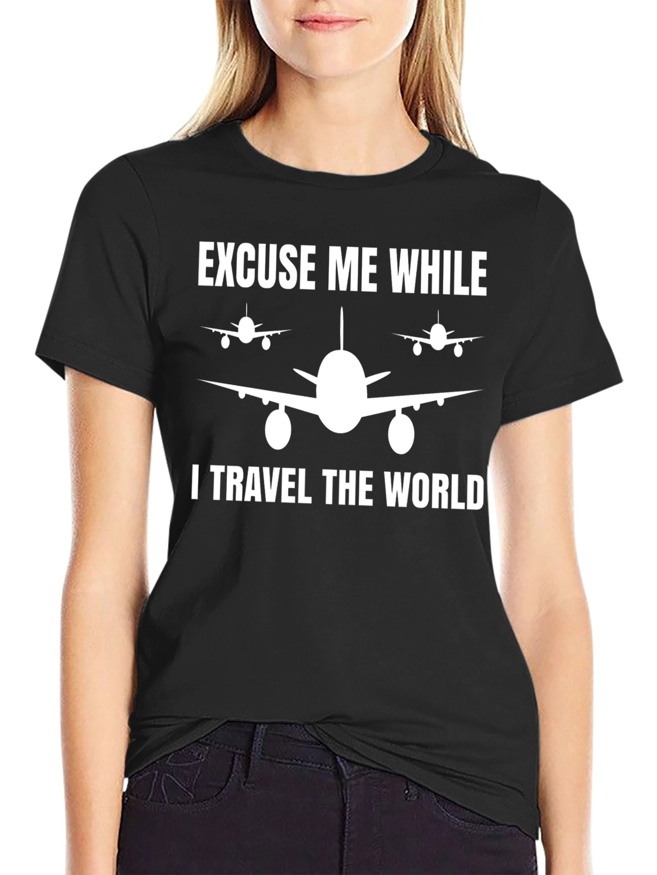 Travel The World Airplane Graphic Tee