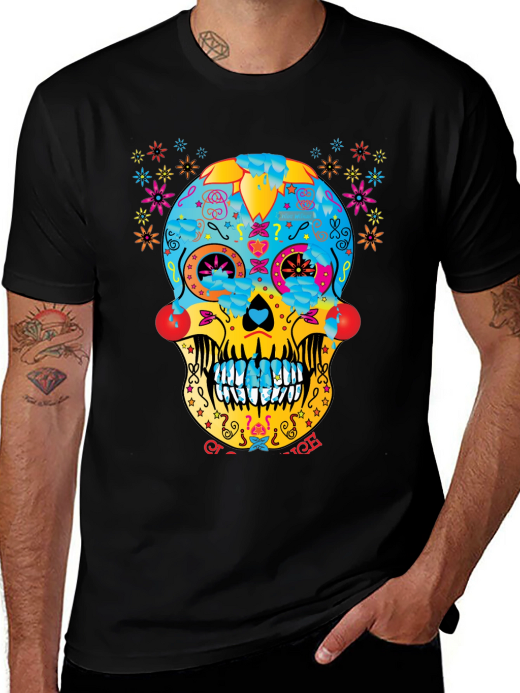 Day of the Dead Sugar Skull T-Shirt - Black