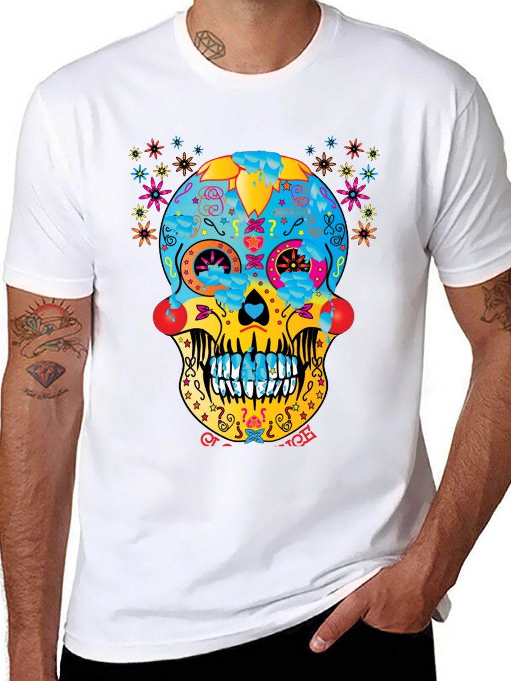 Day of the Dead Sugar Skull T-Shirt - Black